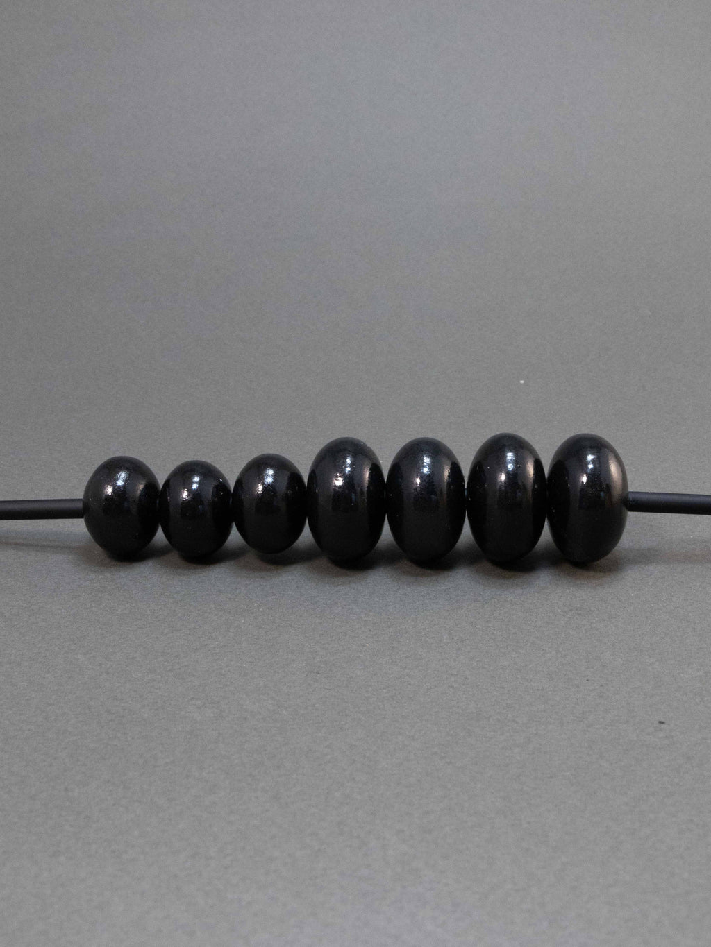 Black Wooden Bead in Pumpkin Shape