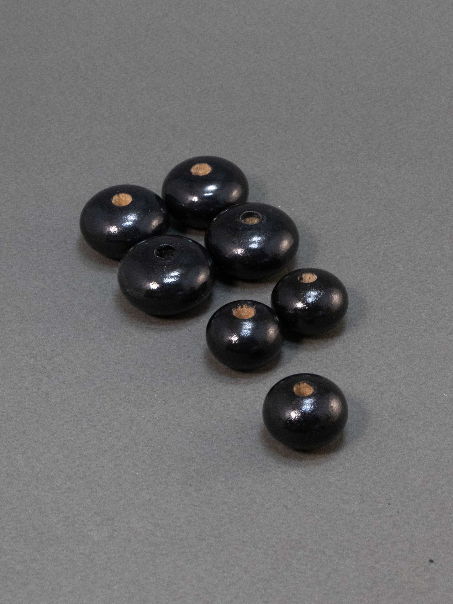 Black Wooden Bead in Pumpkin Shape