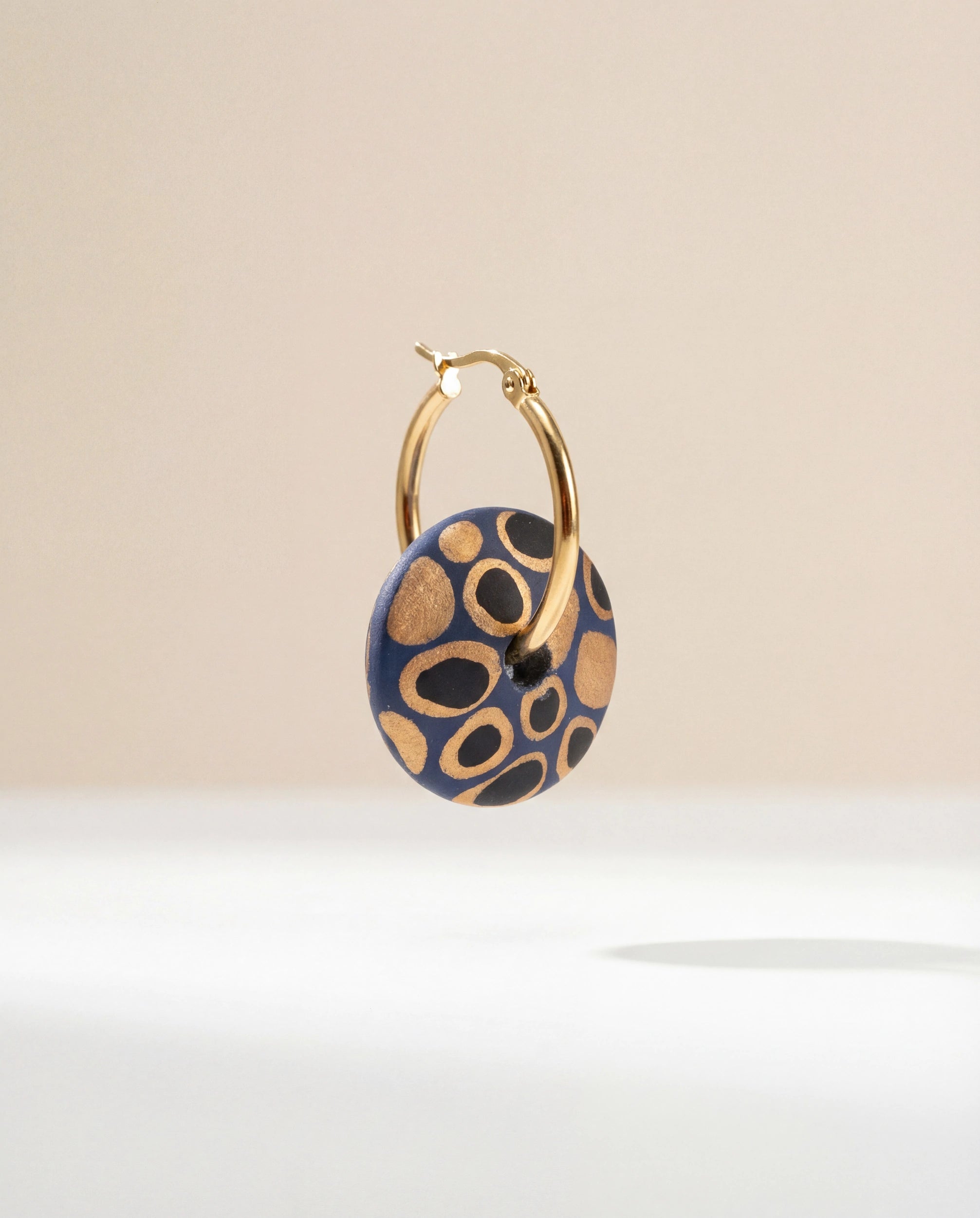 Blue Cosmos Wooden Earrings