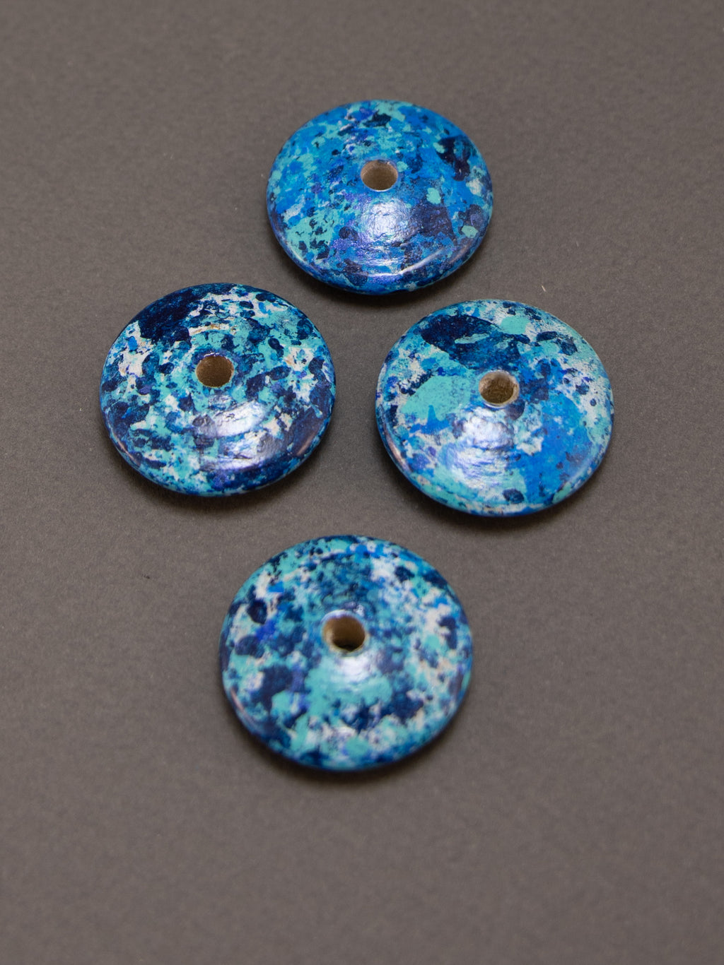 Splash 3 Flat Wooden Bead