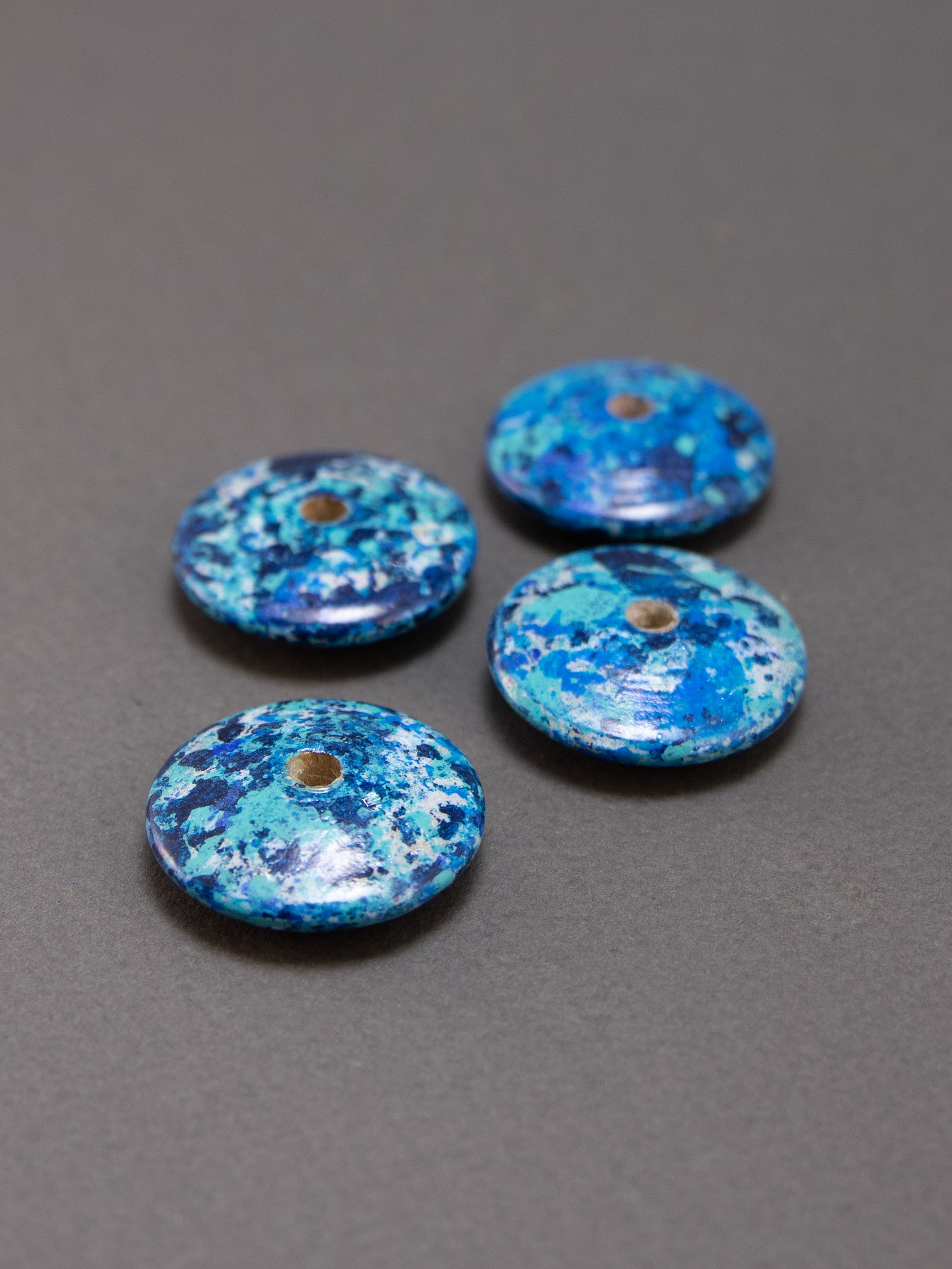 Splash 3 Flat Wooden Bead