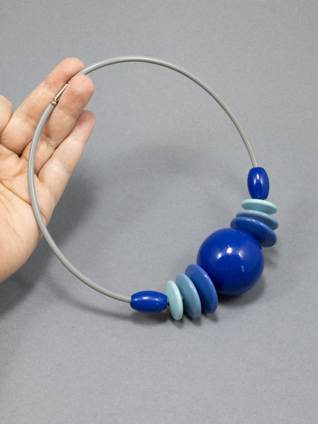 Blue Wooden Necklace