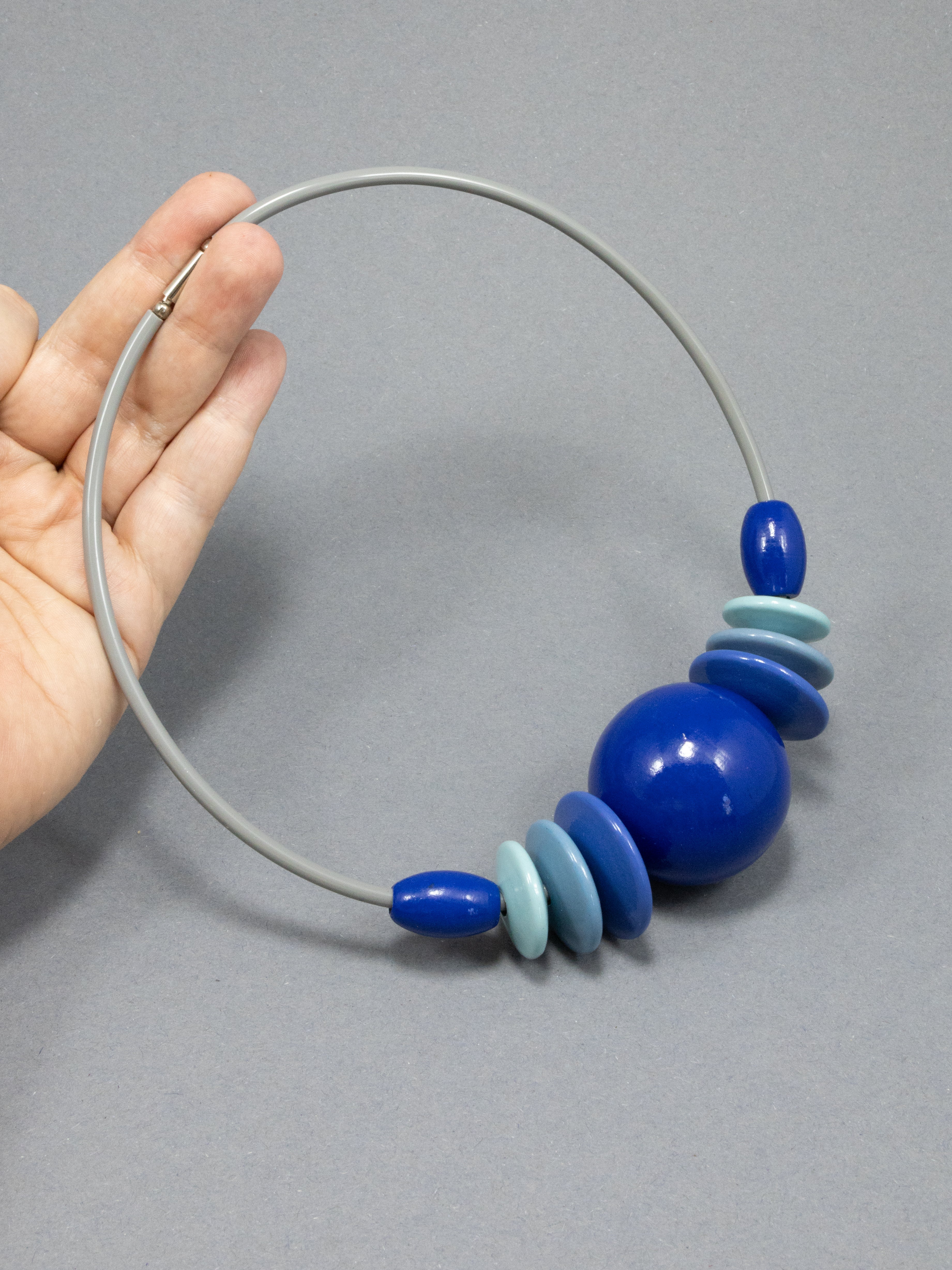 Blue Wooden Necklace