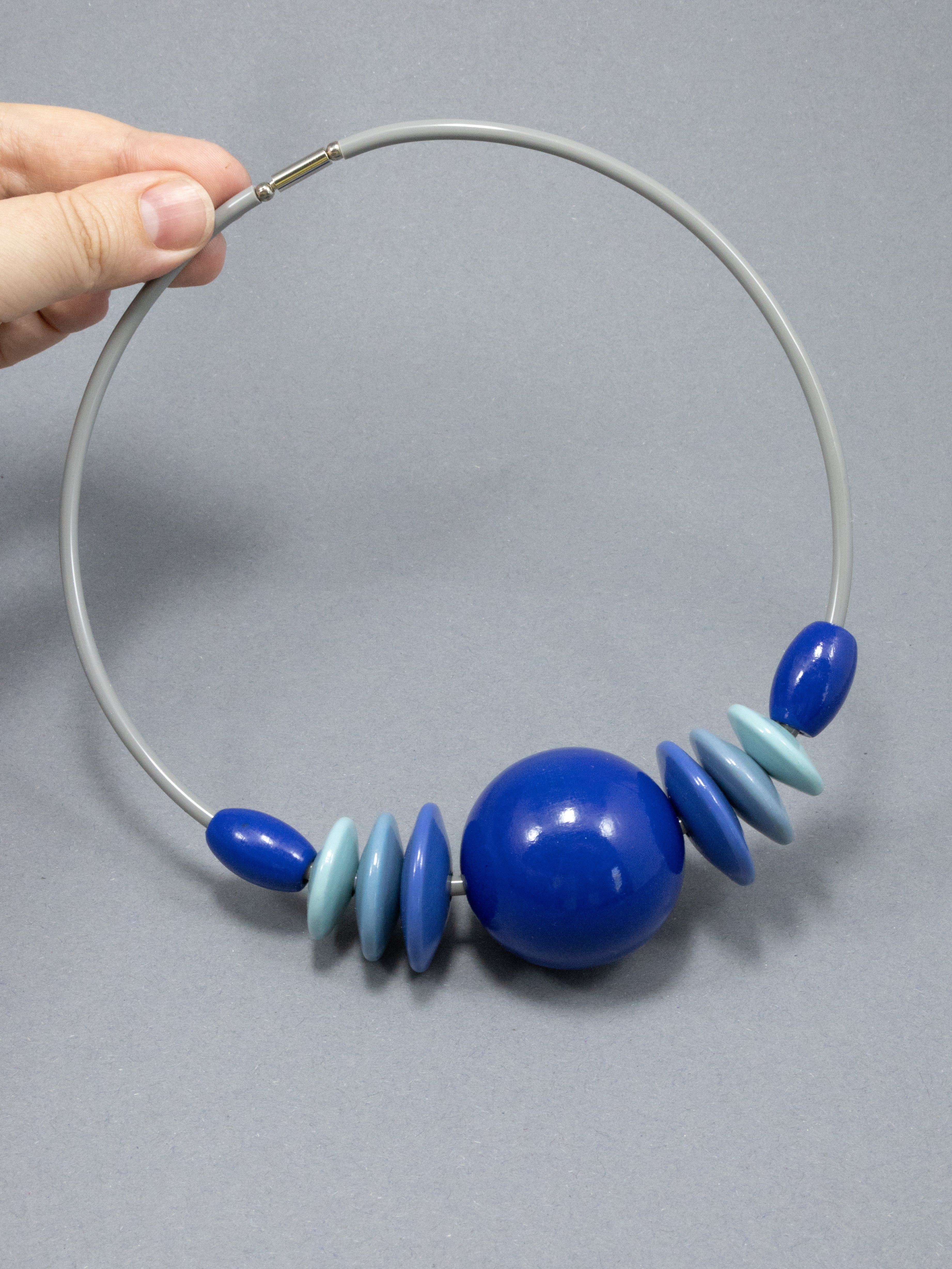 Blue Wooden Necklace
