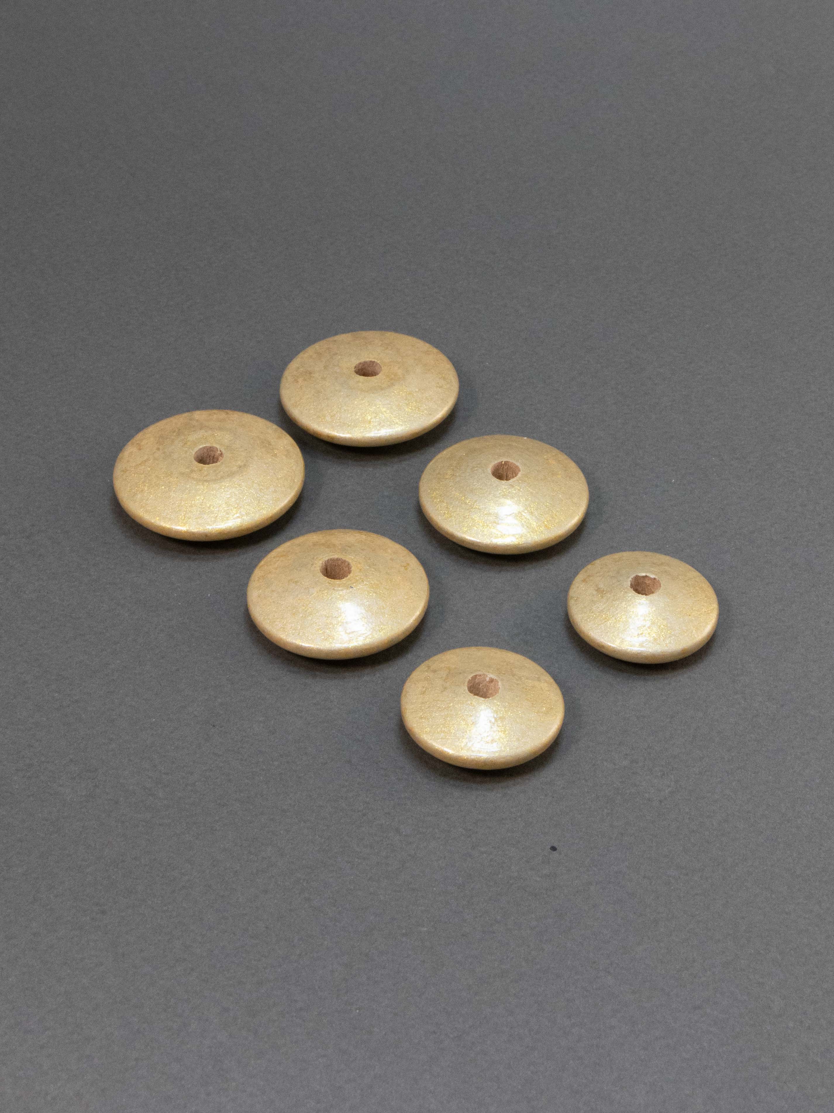 Champagne Flat Wooden Bead