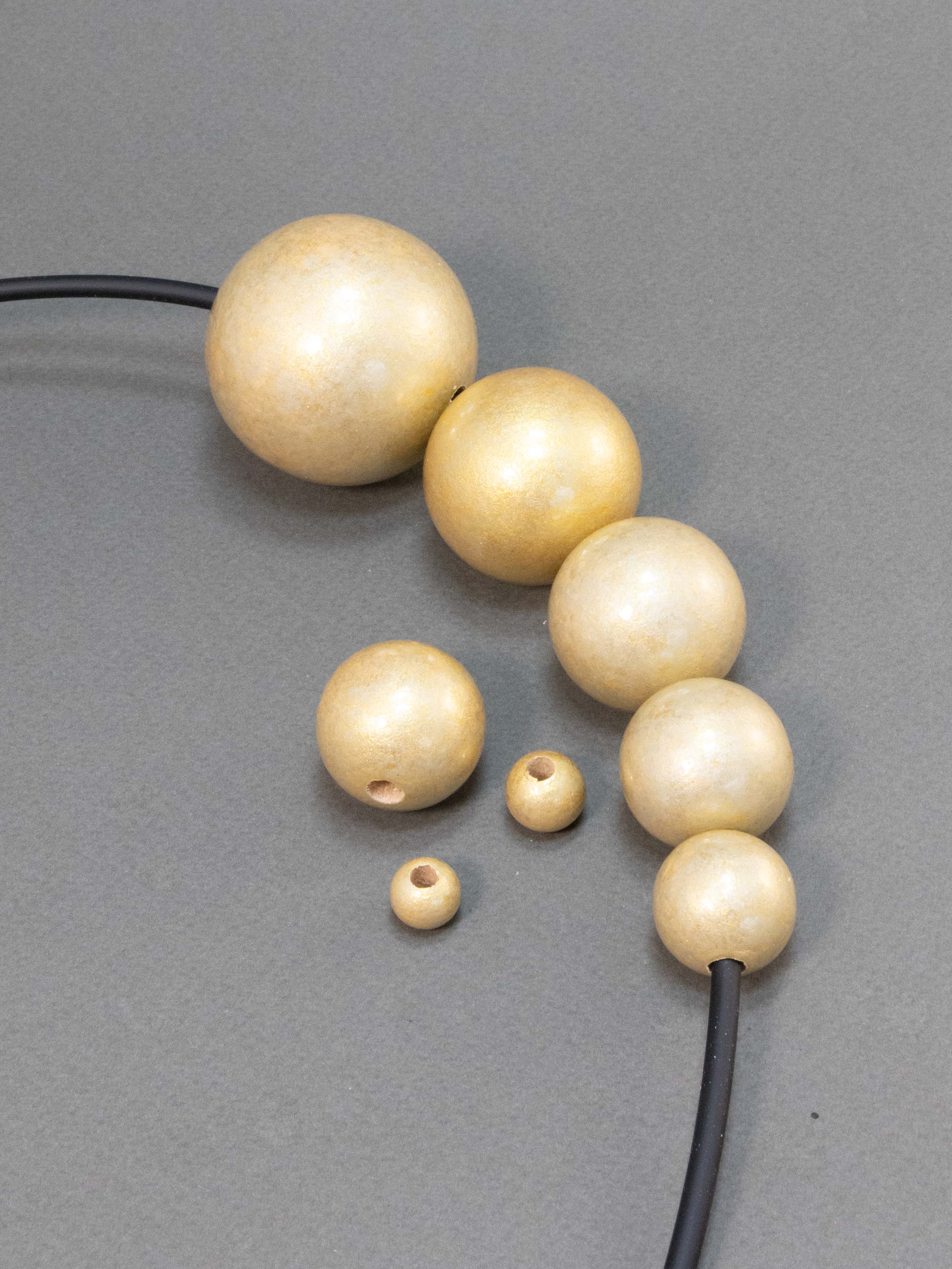 Champagne Wooden Bead