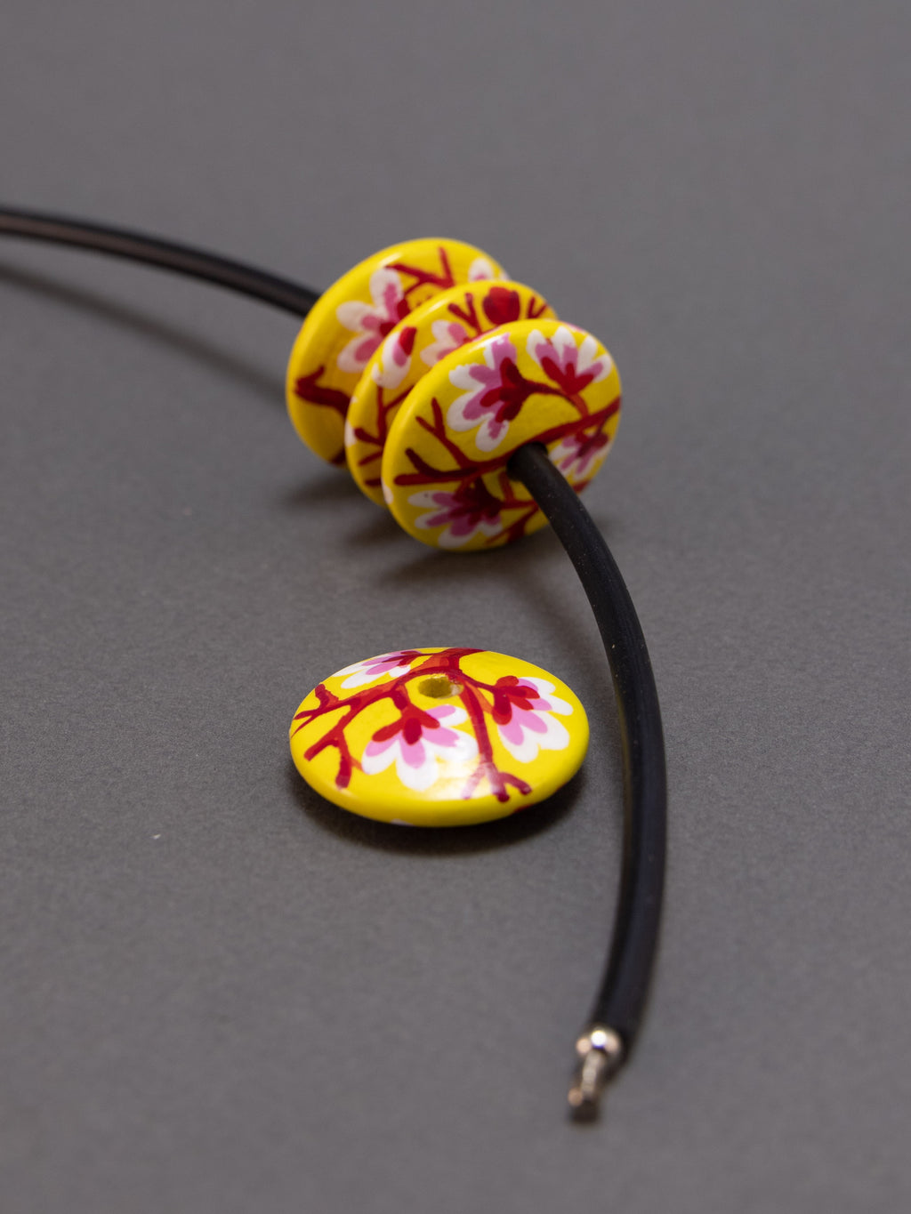 Chinese Sunset Flat Wooden Bead