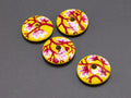 Chinese Sunset Flat Wooden Bead