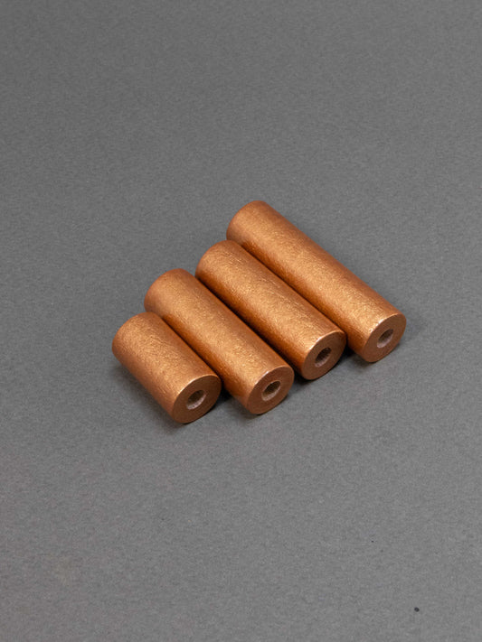 Copper Cylinder Wooden Bead