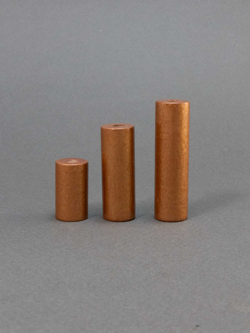 Copper Cylinder Wooden Bead