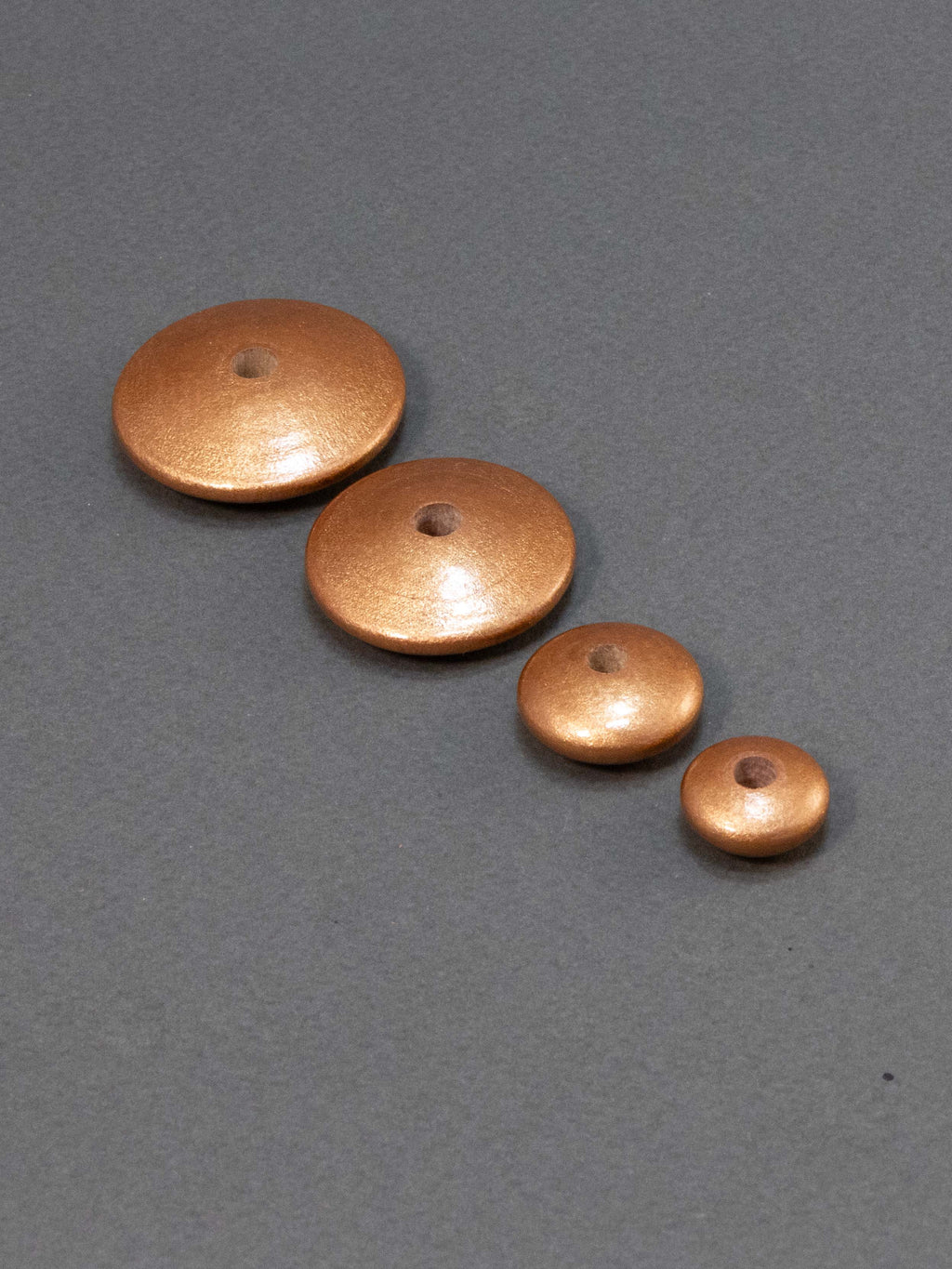 Copper Flat Wooden Bead