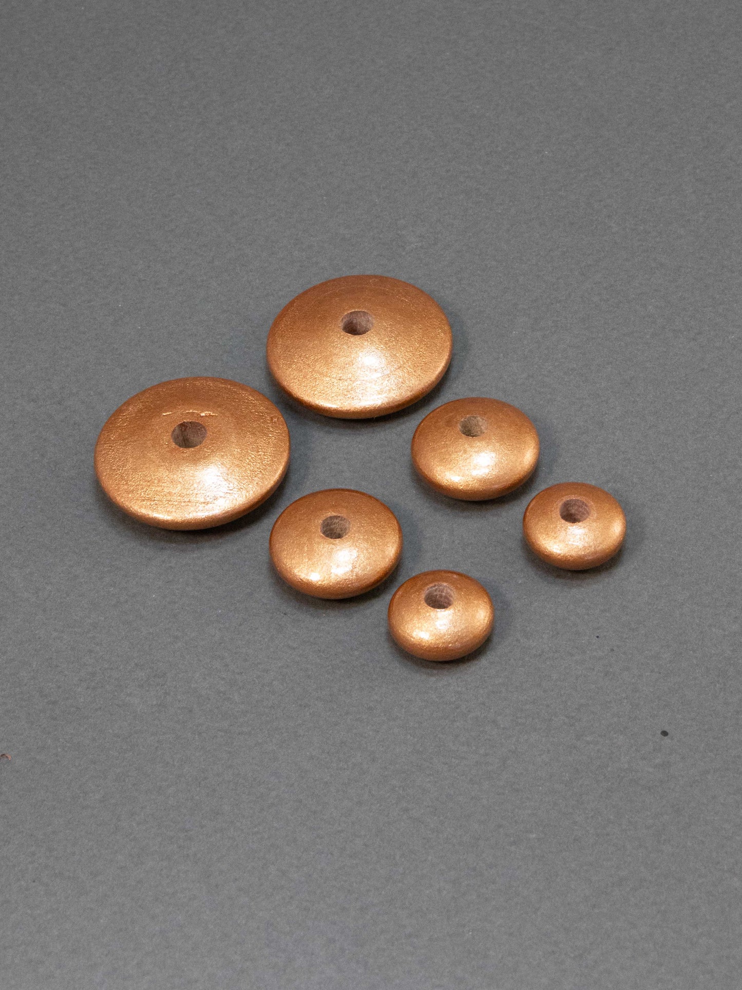 Copper Flat Wooden Bead