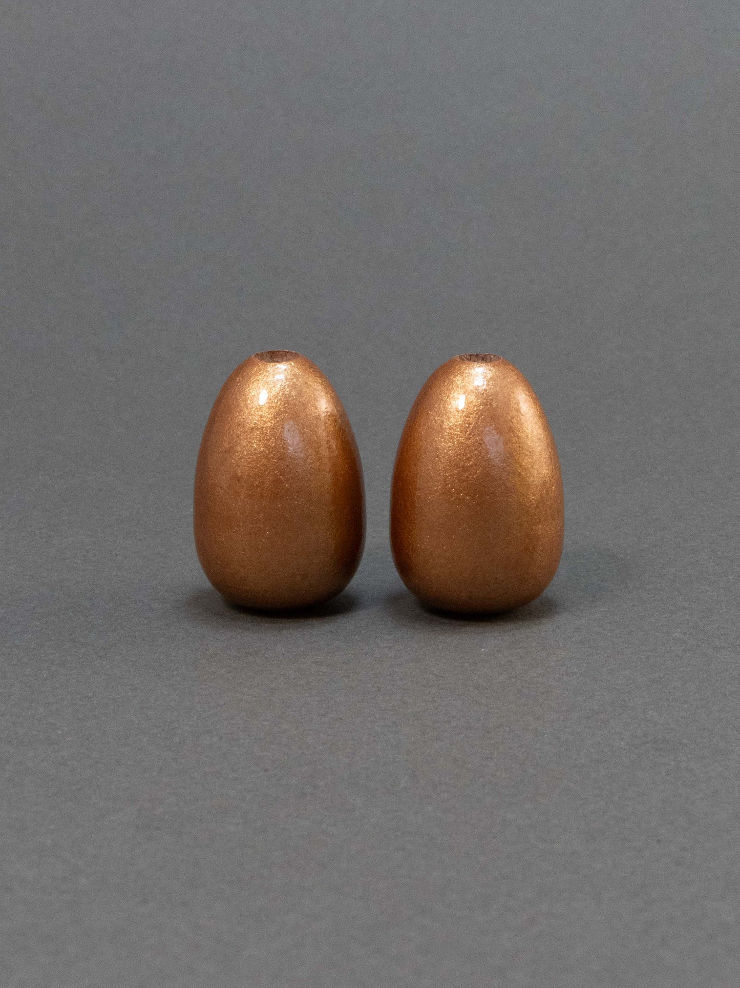 Copper Wooden Bead in Drop Shape