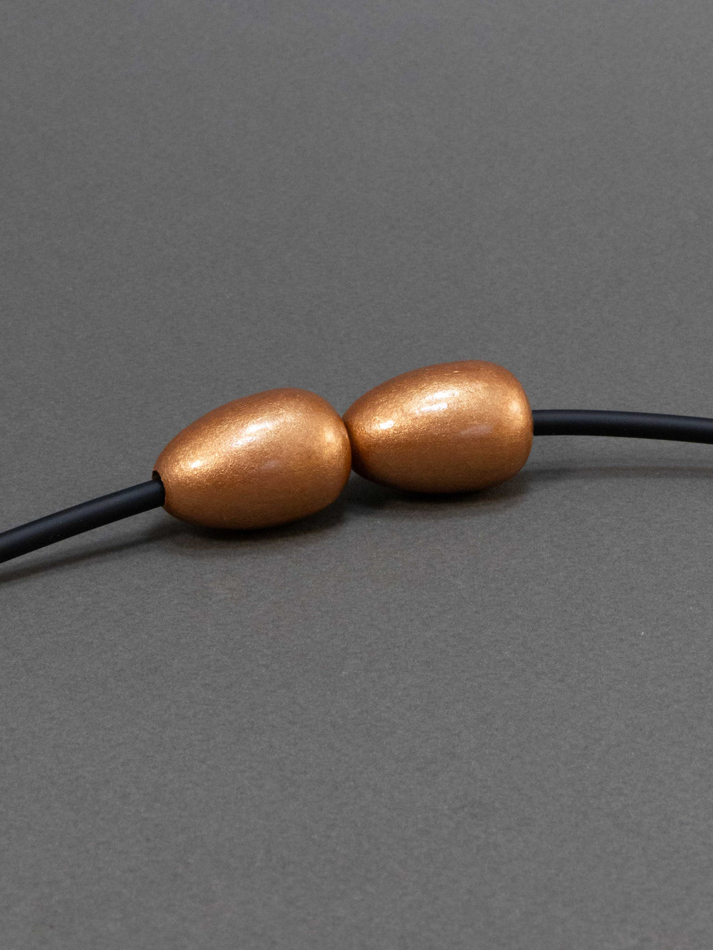 Copper Wooden Bead in Drop Shape
