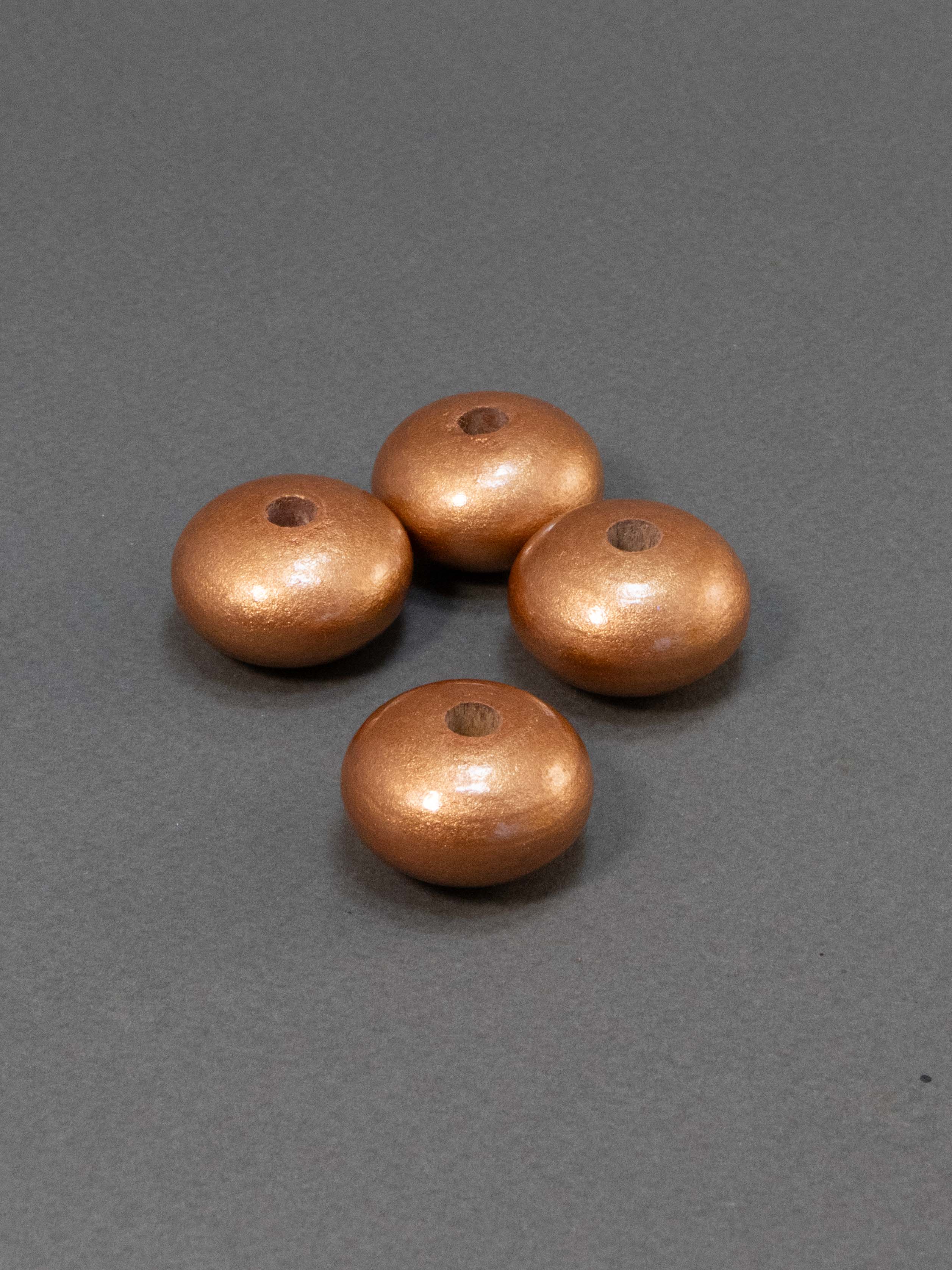Copper Wooden Bead in Pumpkin Shape