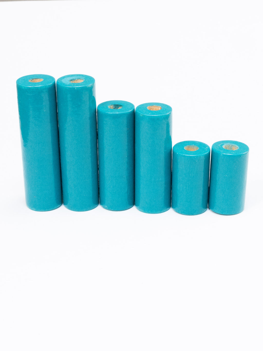 Dark Turquoise Cylinder Wooden Bead