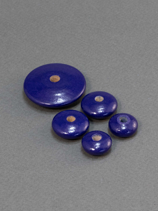 Dark Violet Flat Wooden Bead