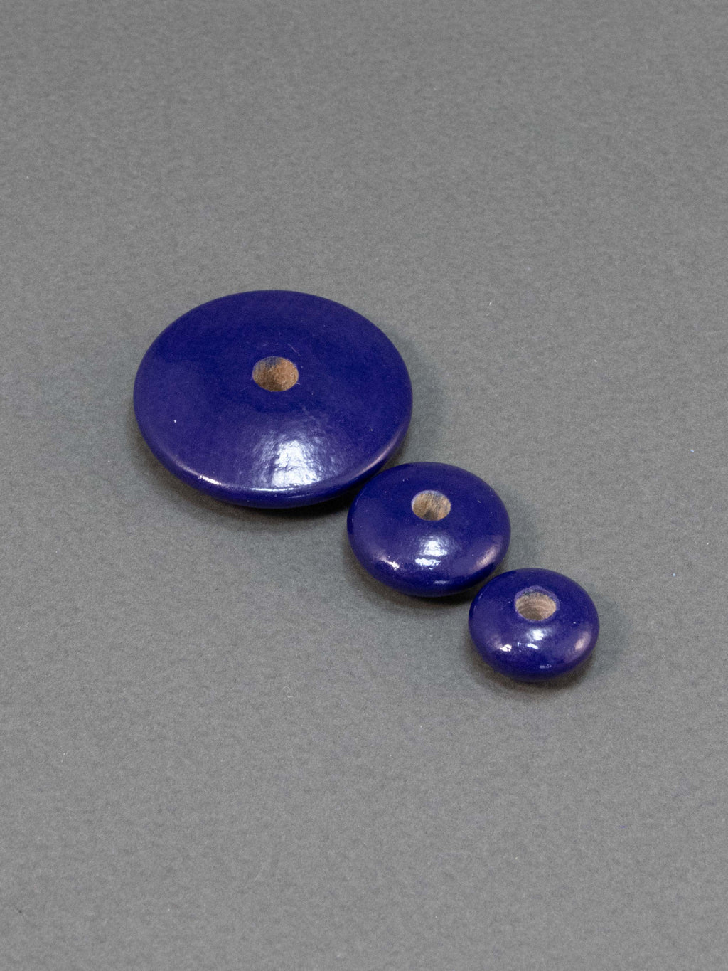 Dark Violet Flat Wooden Bead