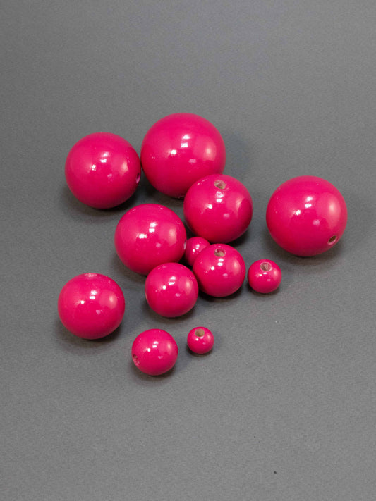 Fuchsia Pink Wooden Bead