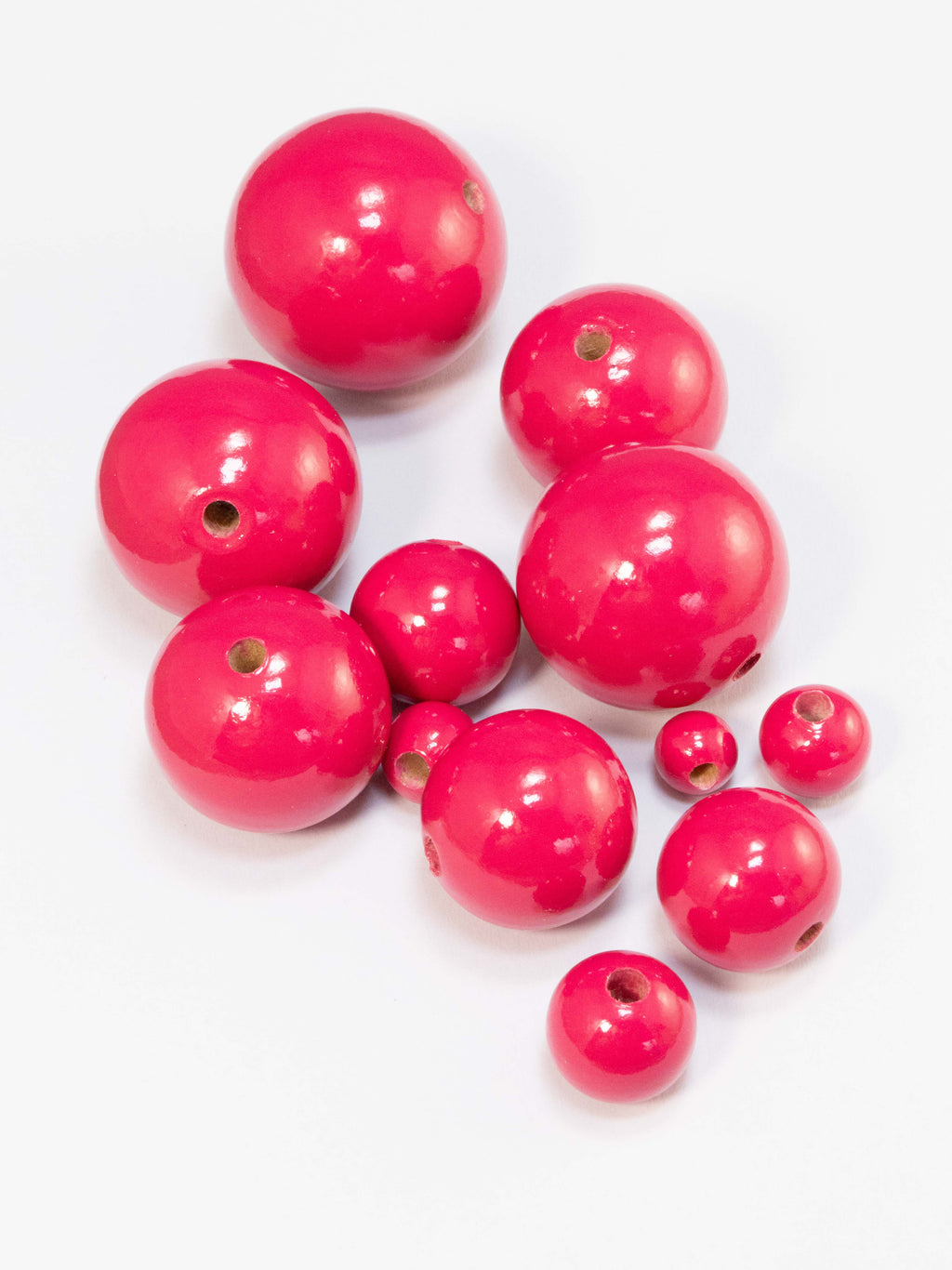 Fuchsia Pink Wooden Bead