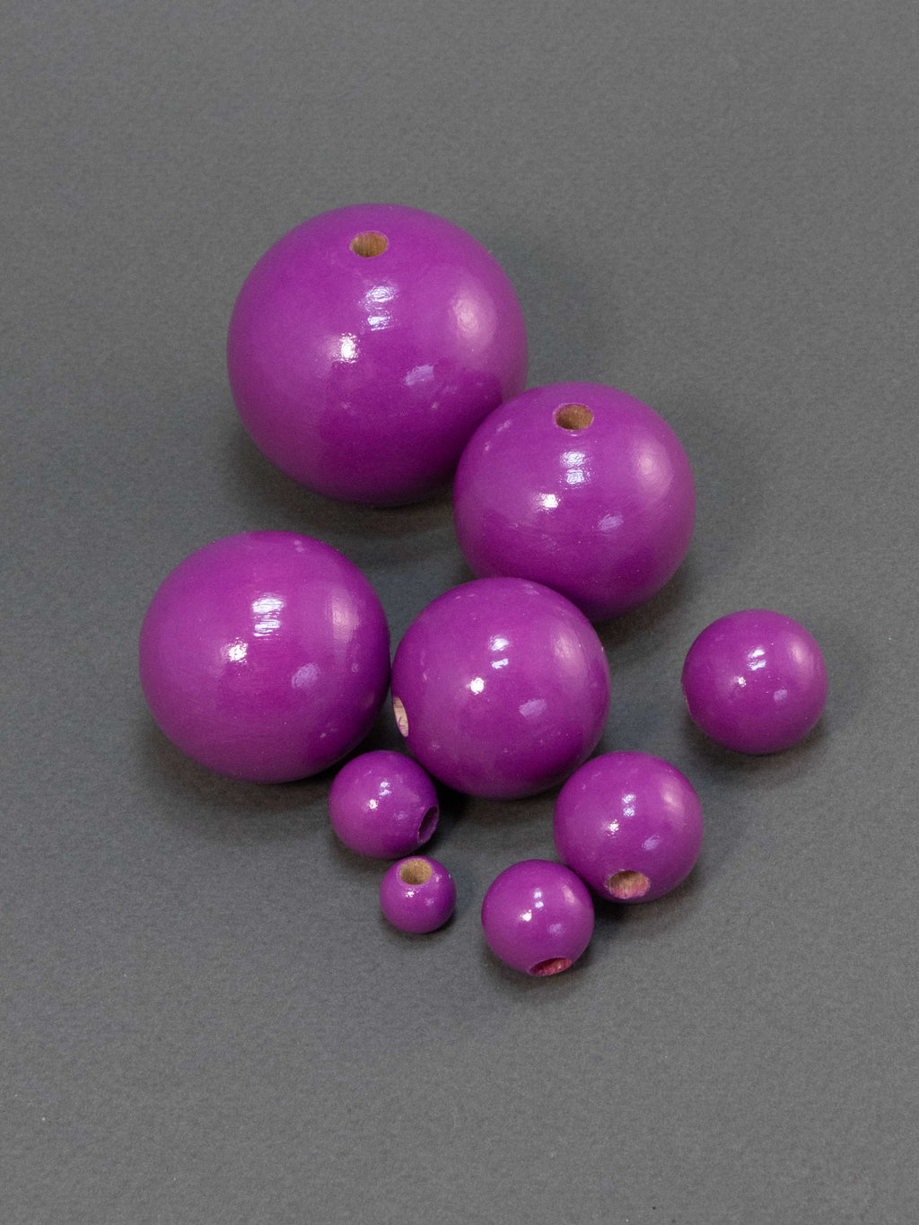 Fuchsia Violet Wooden Bead