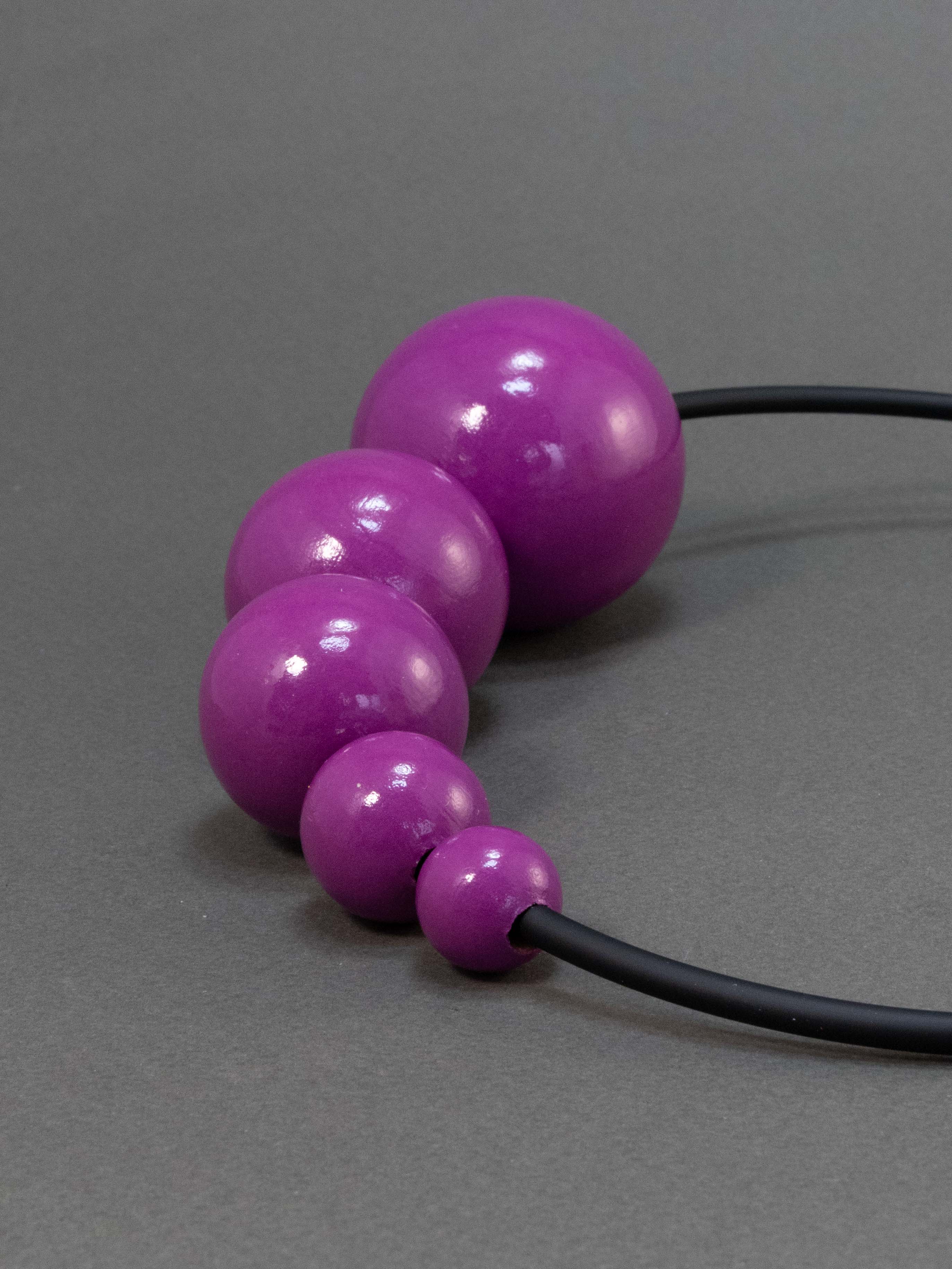 Fuchsia Violet Wooden Bead