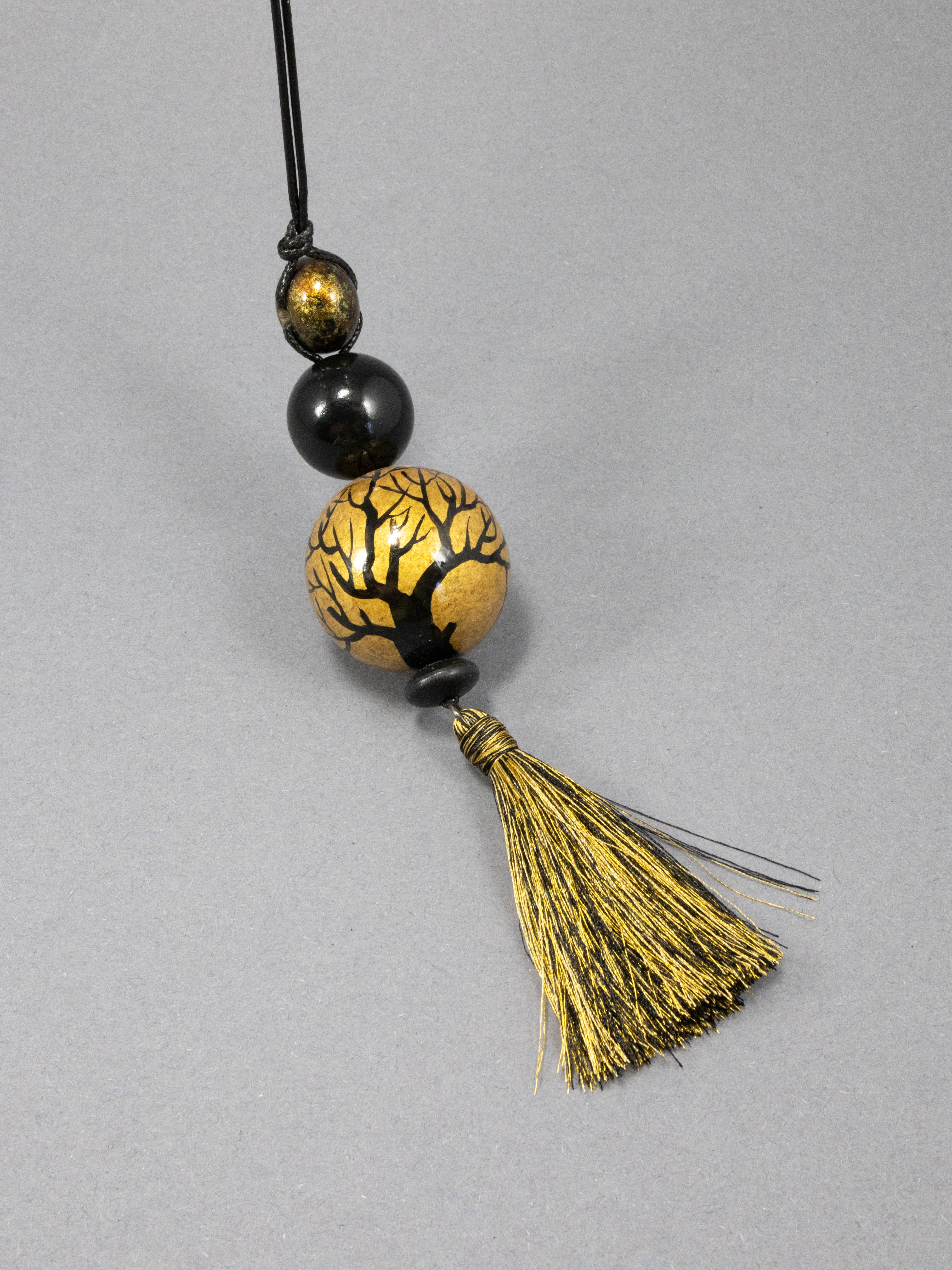 Golden Tree Beaded Pendant