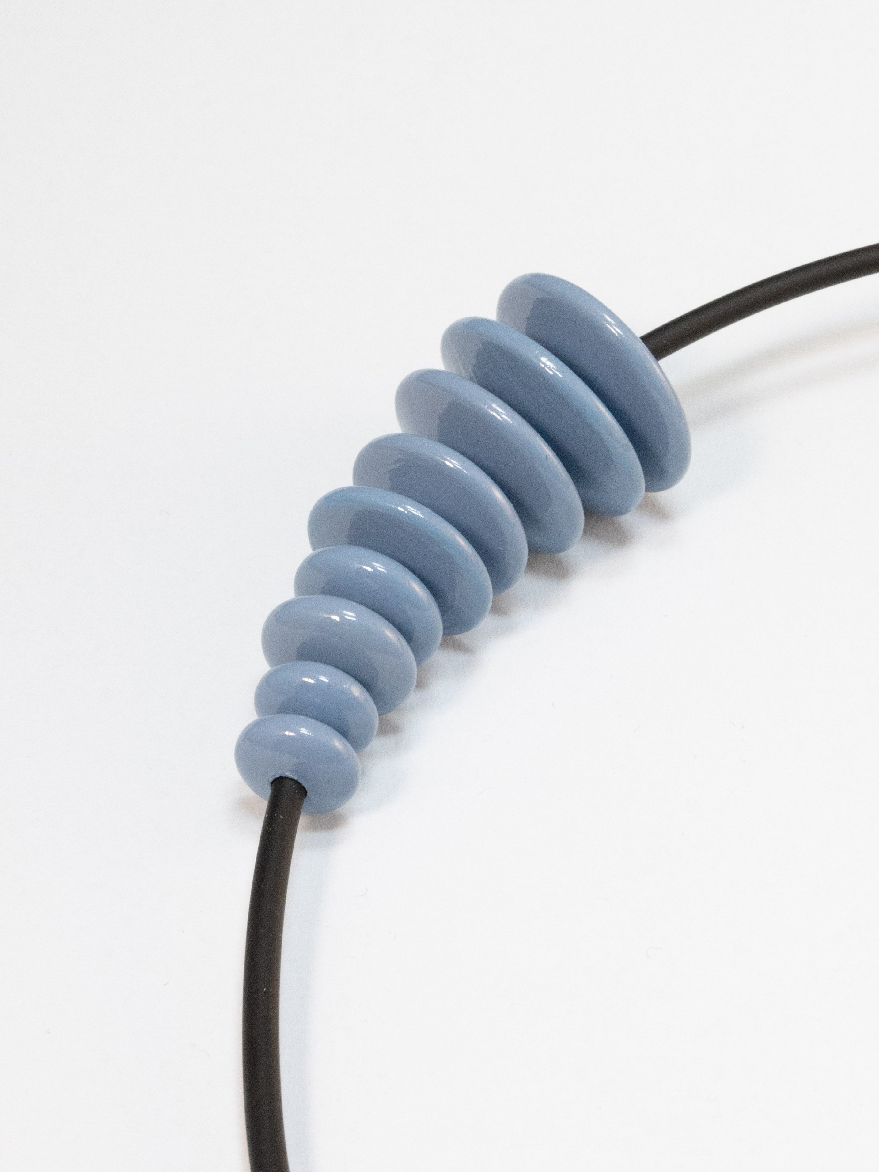 Gray Flat Wooden Bead