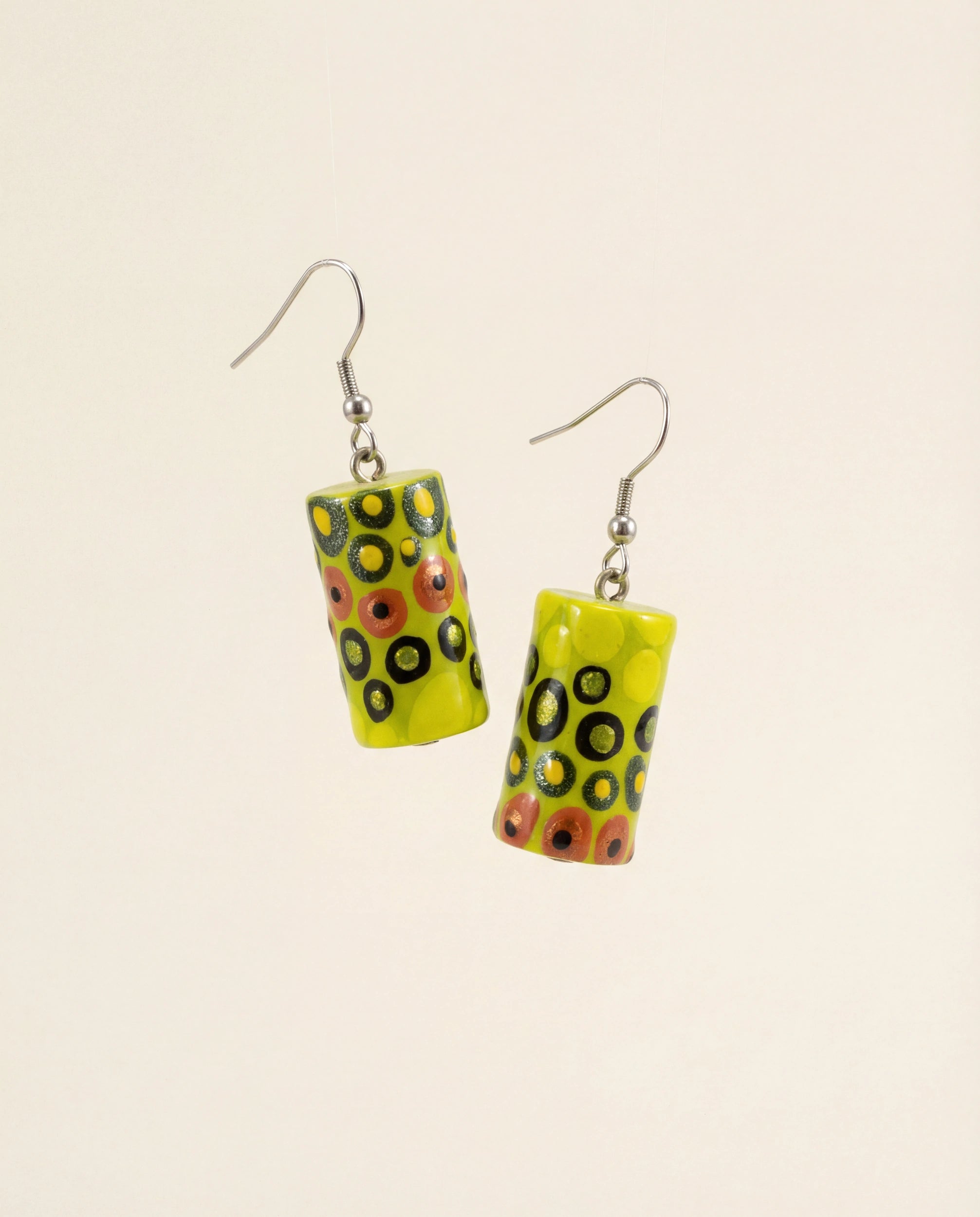 Green Magic Wooden Earrings