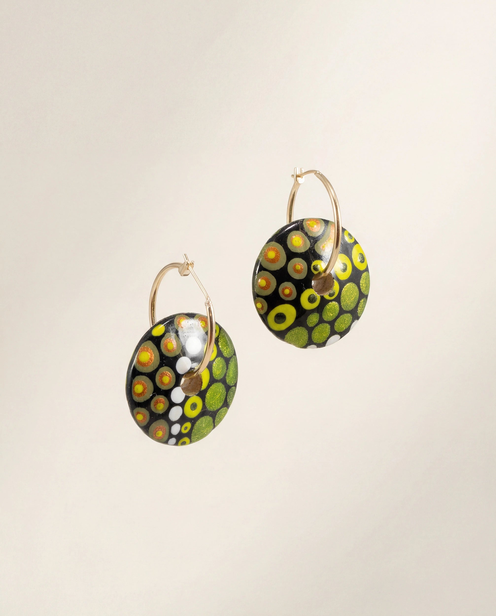 Green Magic Wooden Earrings 2