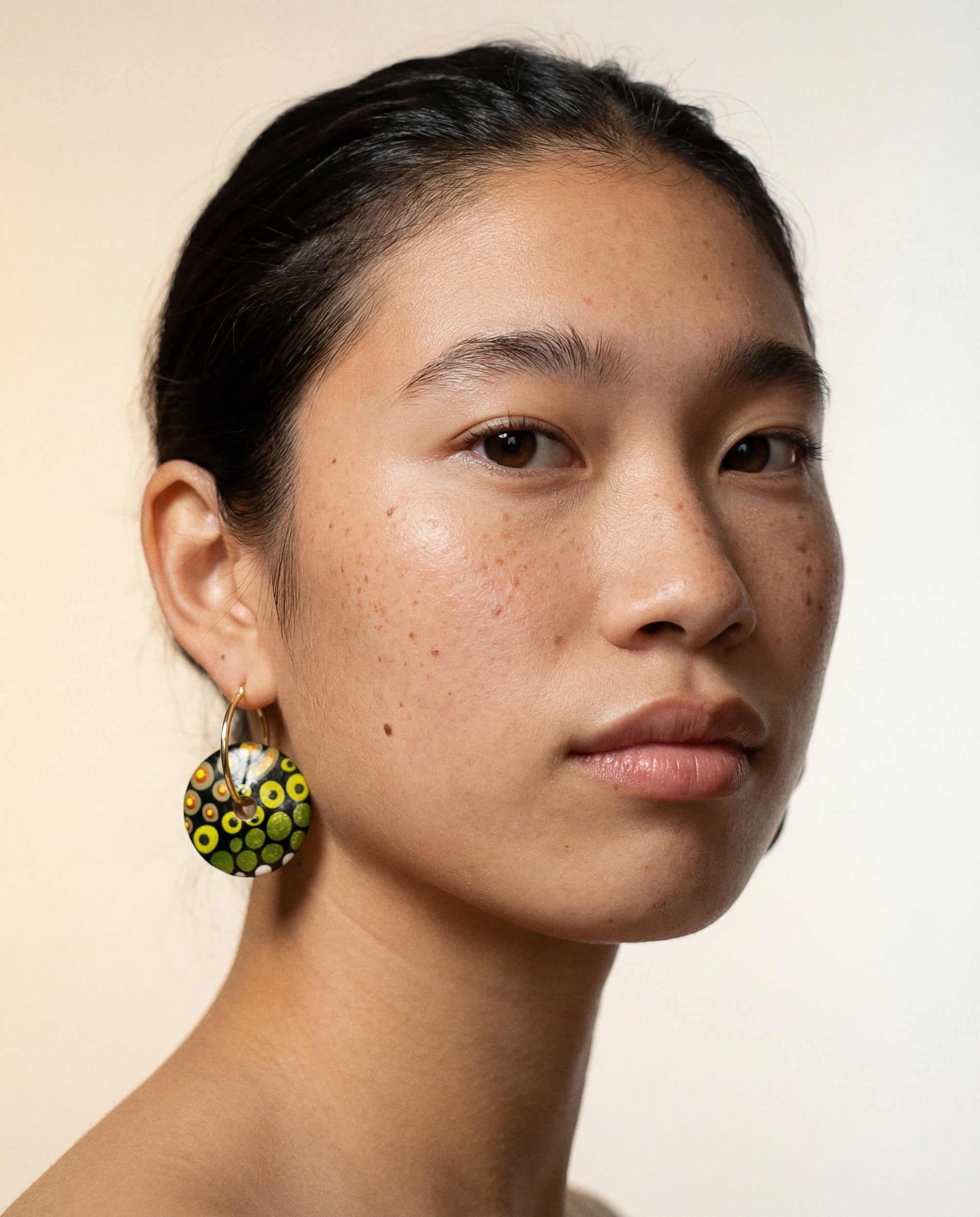 Green Magic Wooden Earrings 2