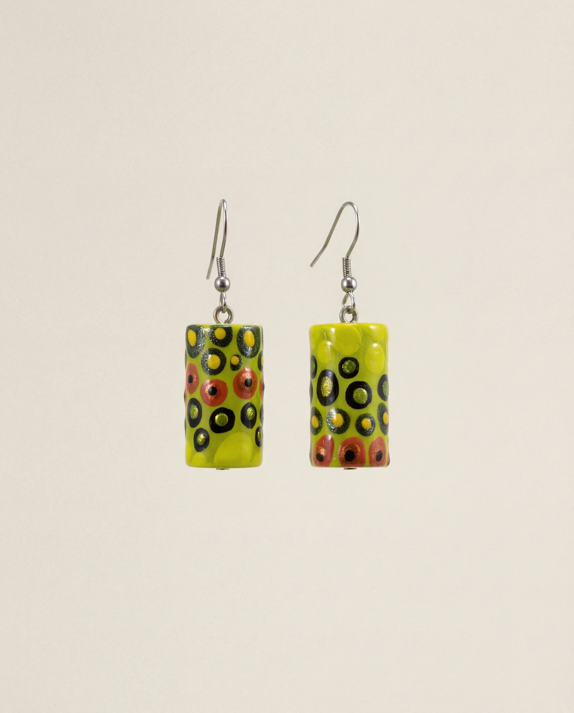 Green Magic Wooden Earrings