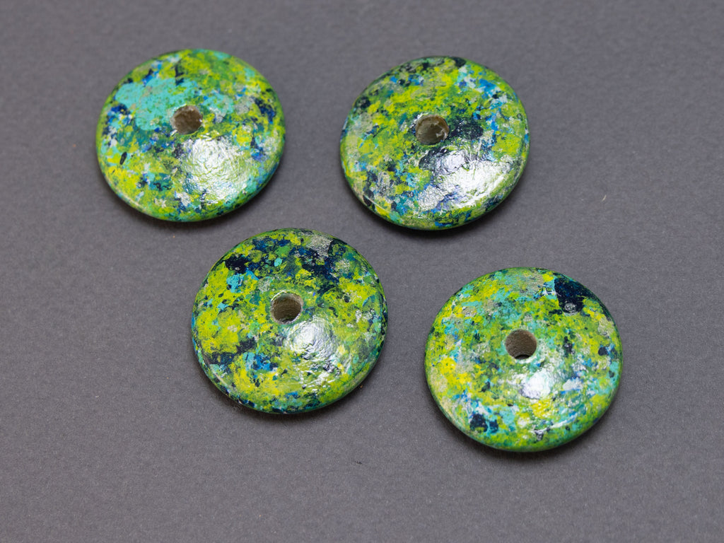 Splash 4 Flat Wooden Bead