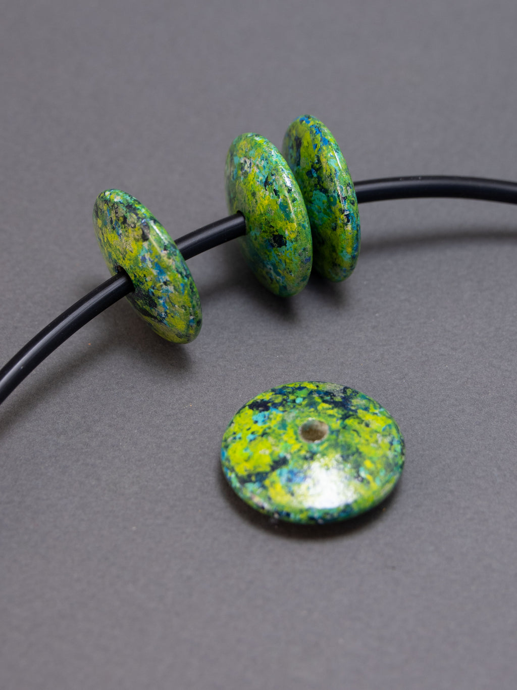 Splash 4 Flat Wooden Bead