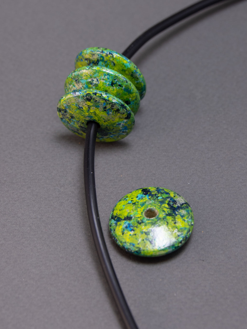 Splash 4 Flat Wooden Bead