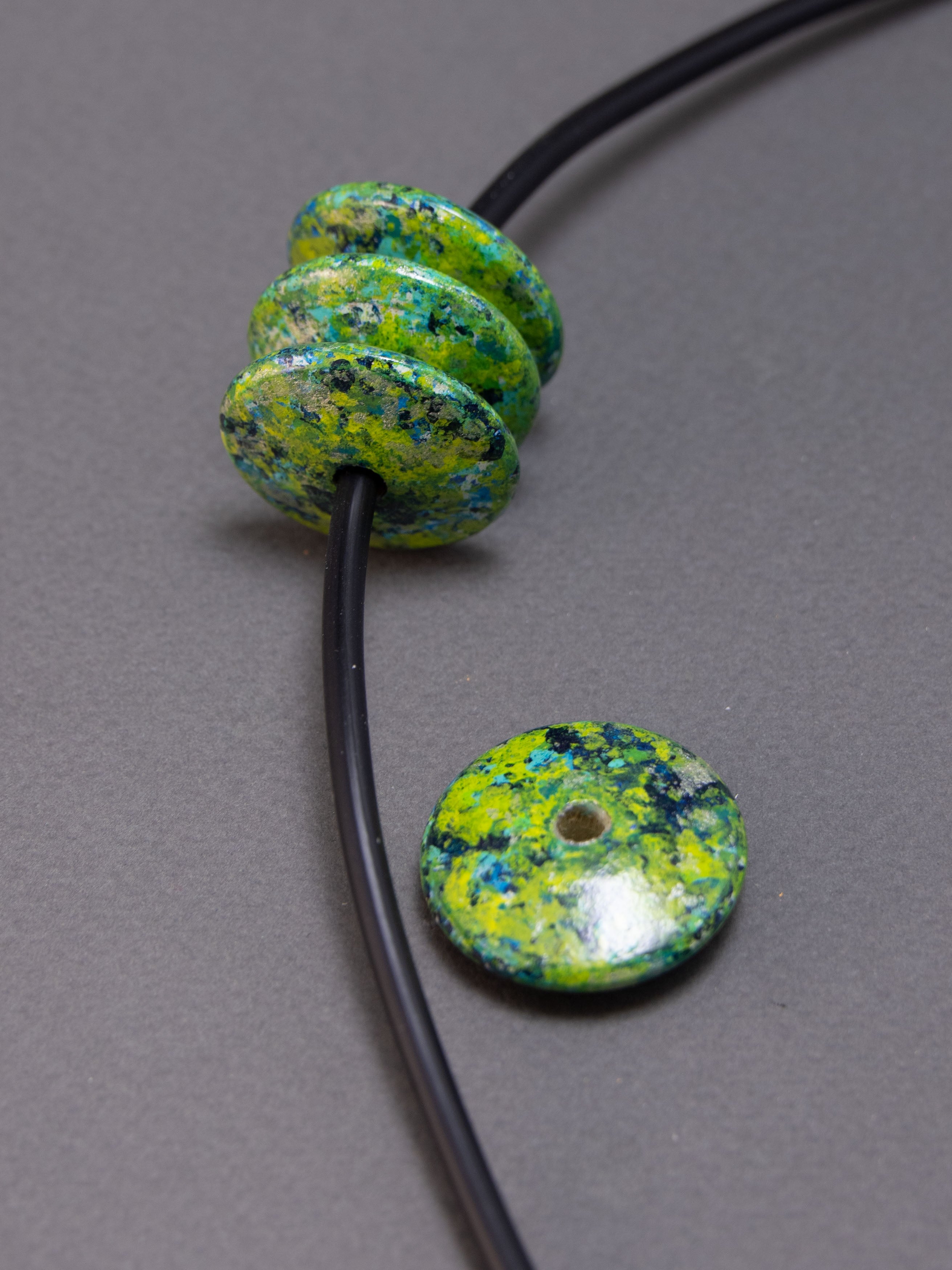 Splash 4 Flat Wooden Bead