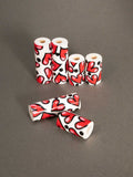 Hearts Wooden Bead in Cylinder Shape