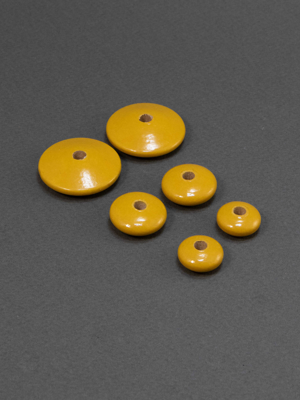 Honey Yellow Flat Wooden Bead