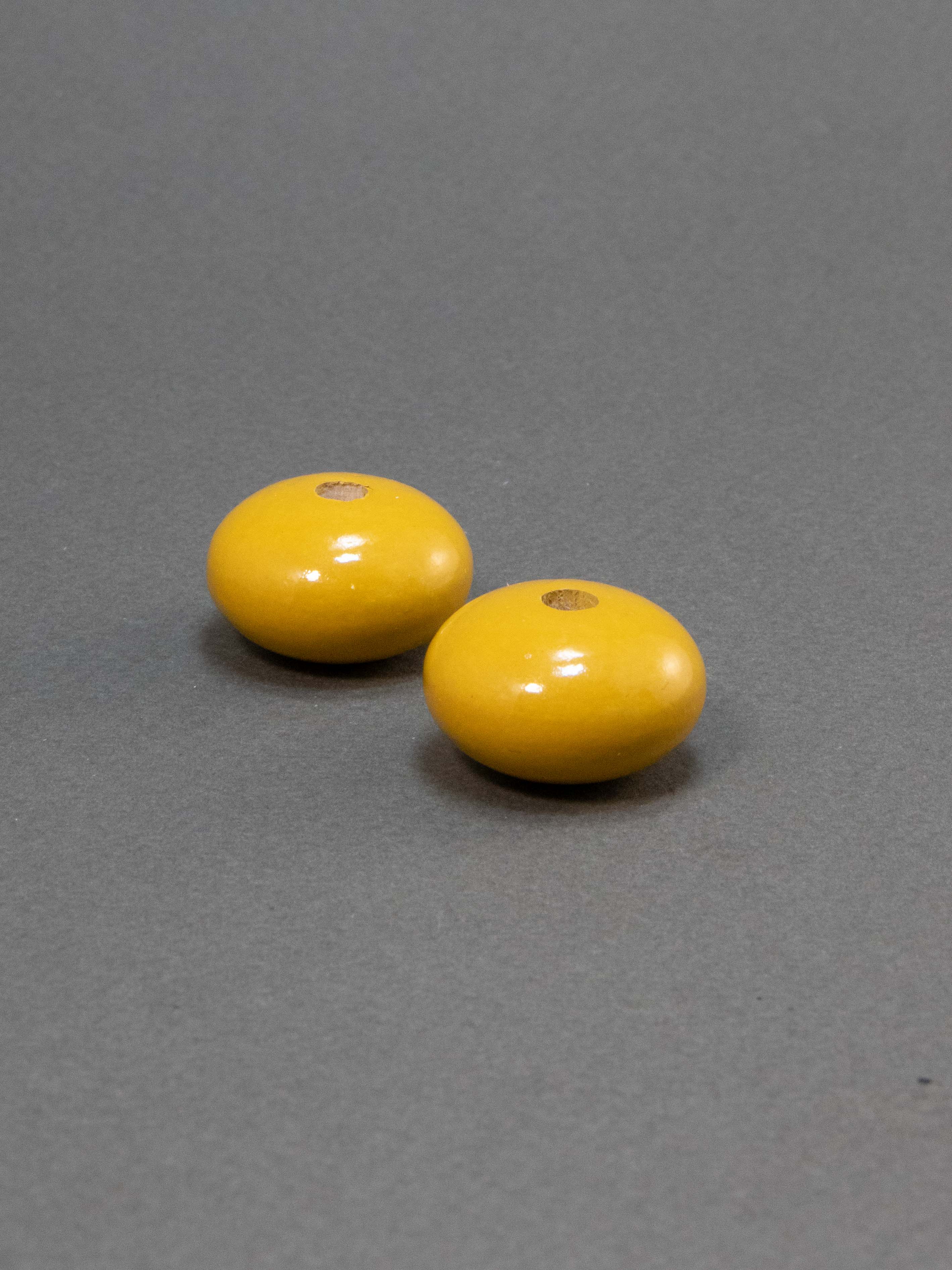 Honey Yellow Wooden Bead in Pumpkin Shape