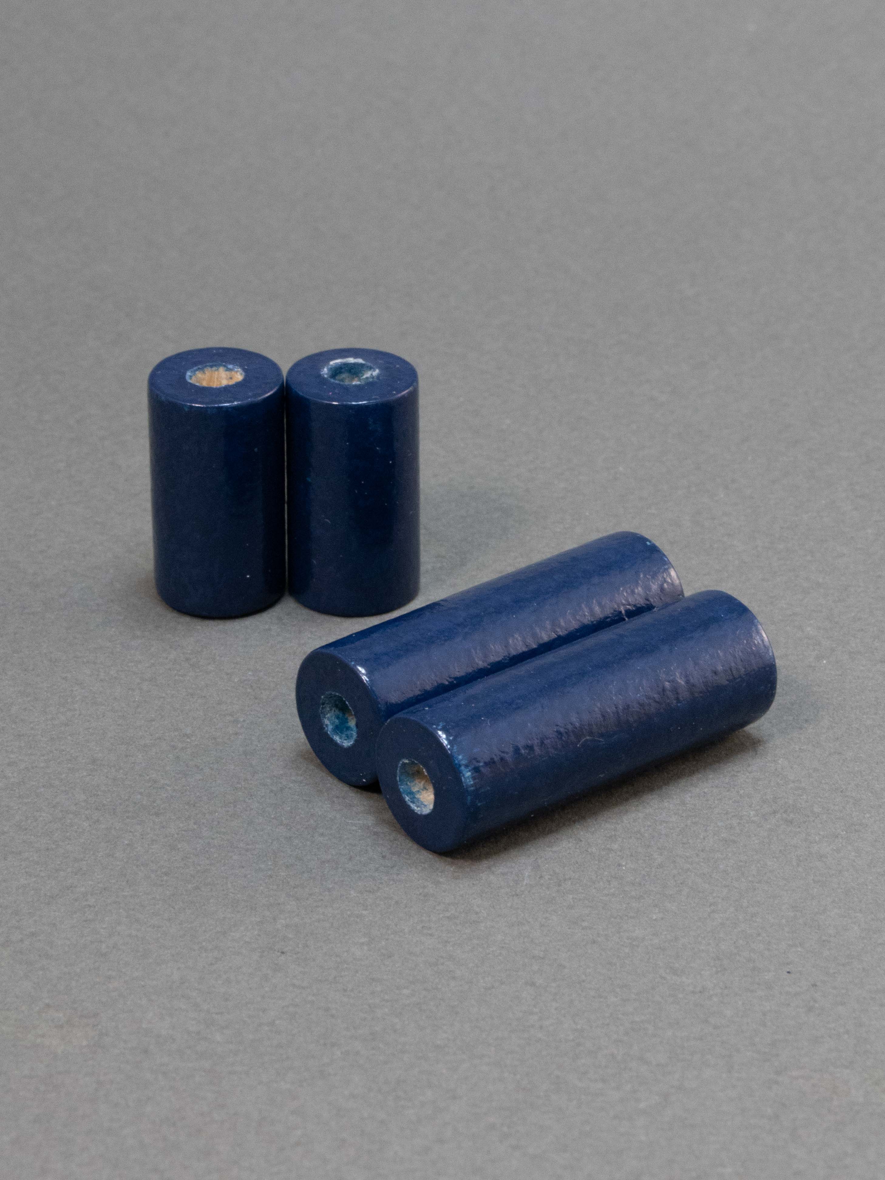Indigo Cylinder Wooden Bead