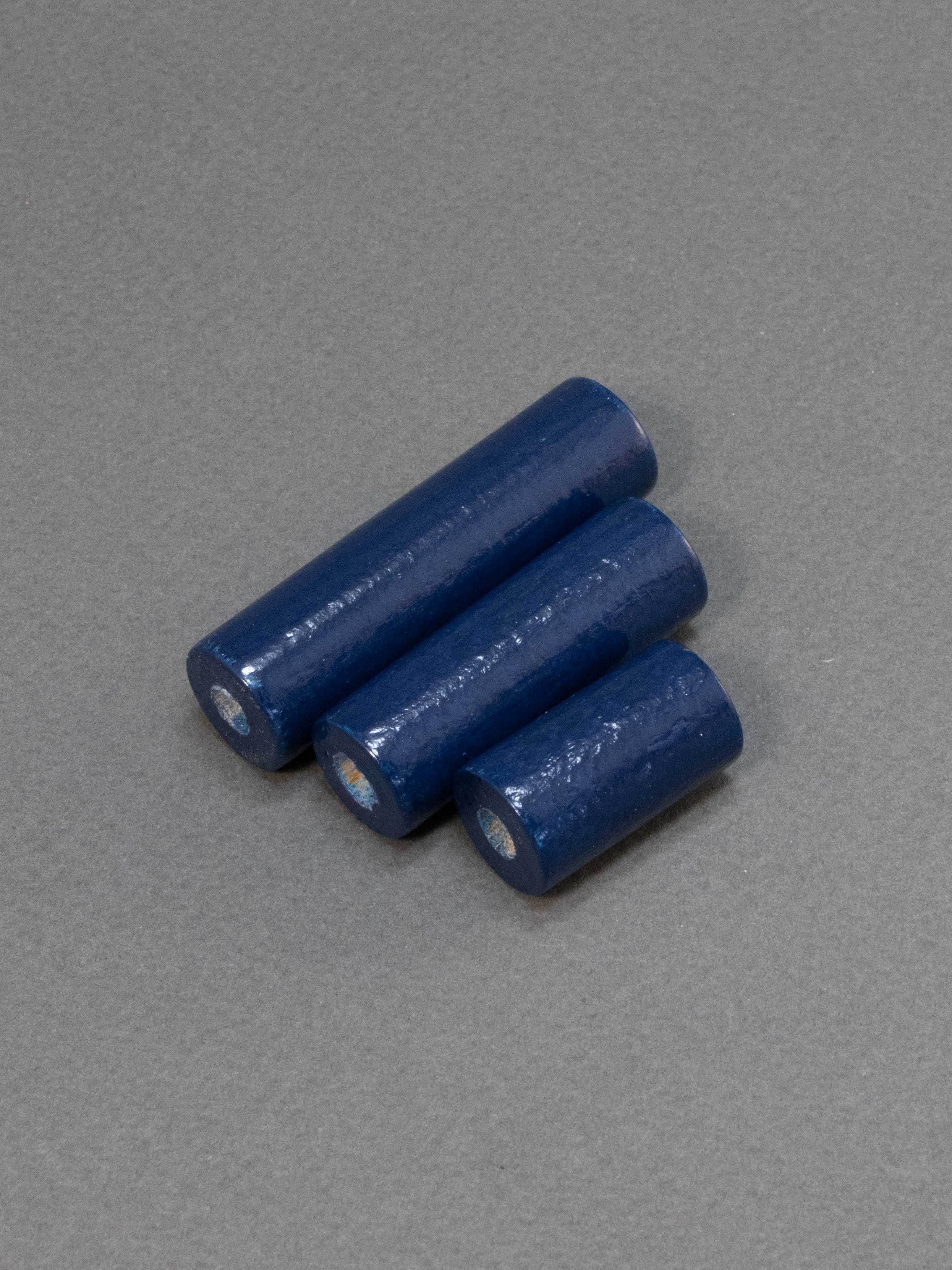 Indigo Cylinder Wooden Bead