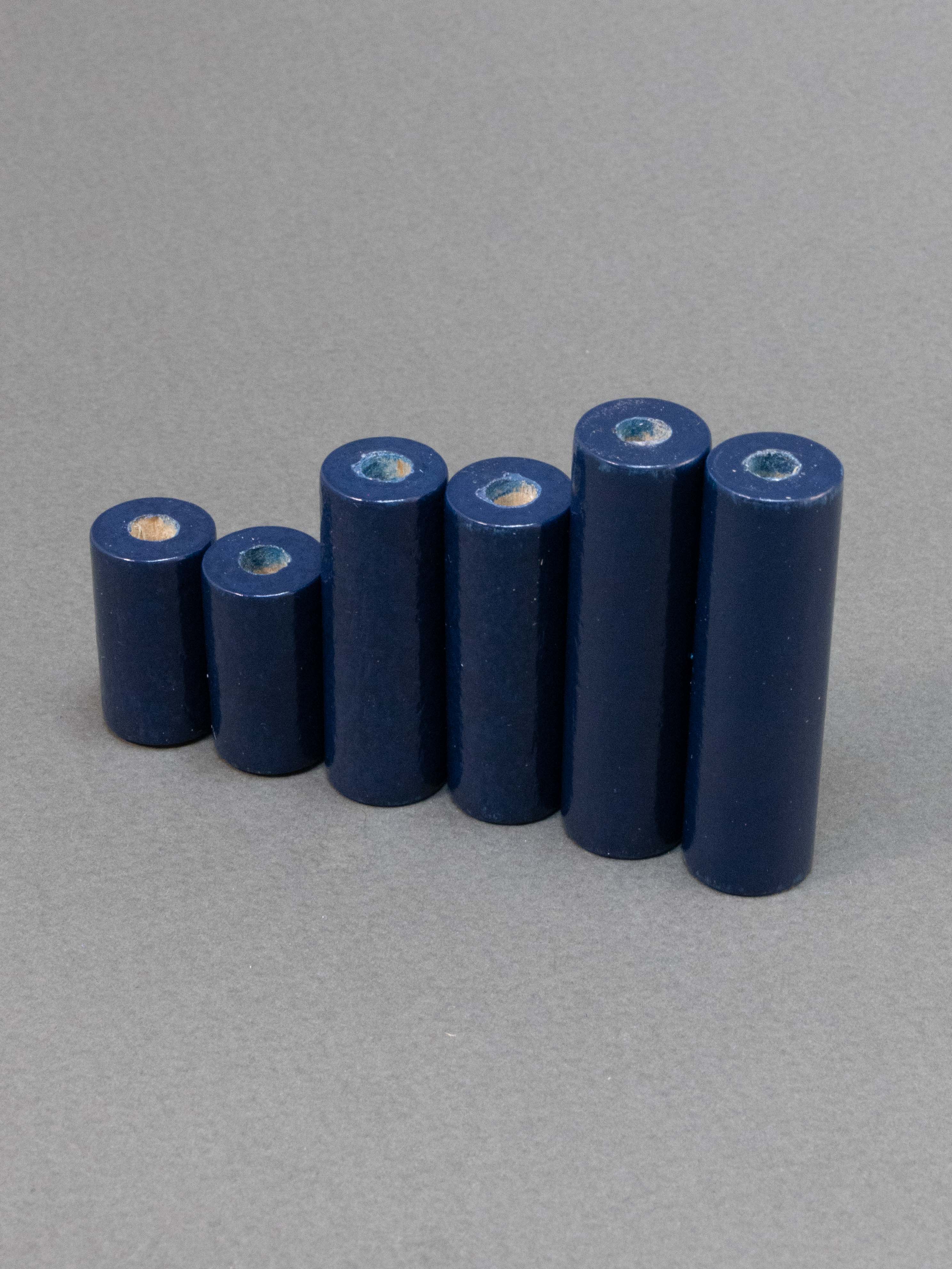 Indigo Cylinder Wooden Bead