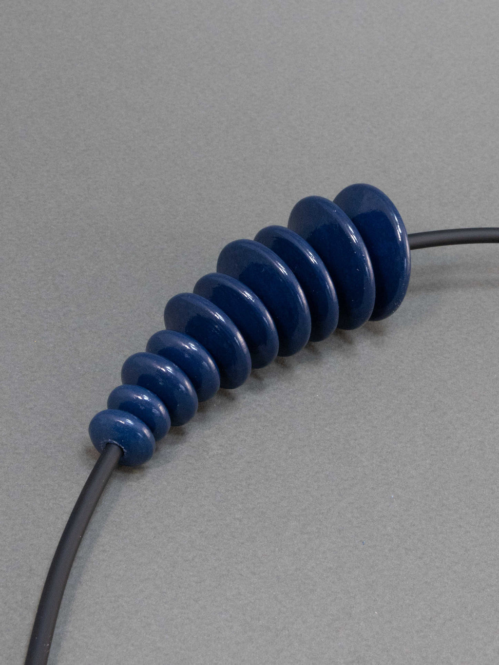 Indigo Flat Wooden Bead