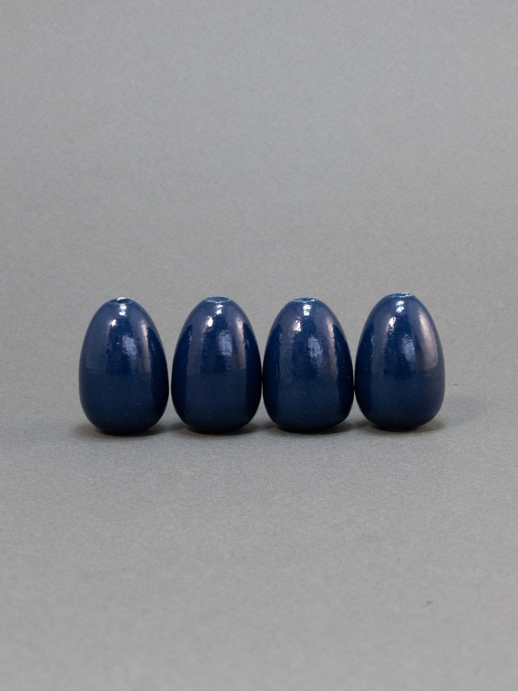 Indigo Wooden Bead in Drop Shape