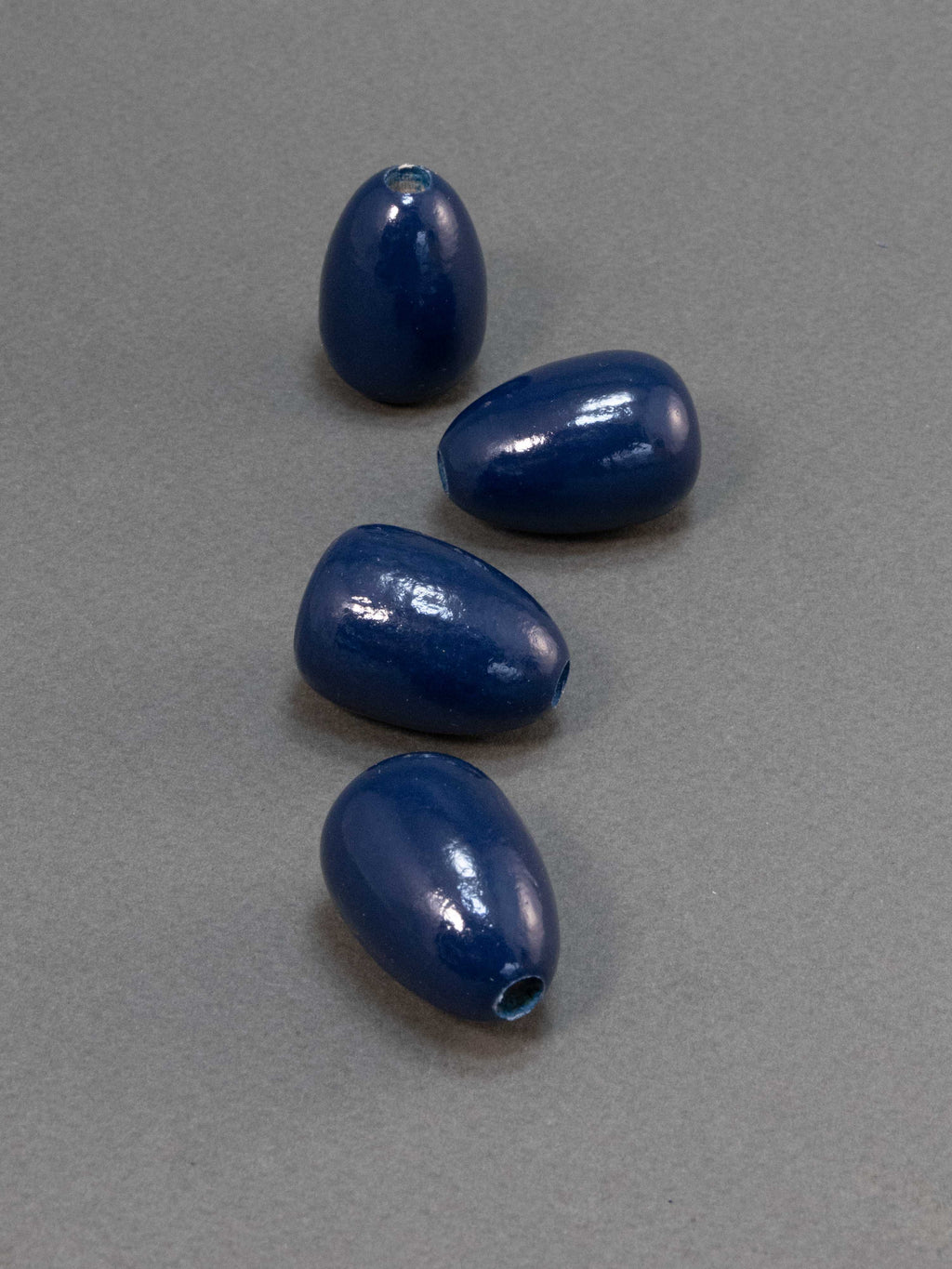 Indigo Wooden Bead in Drop Shape