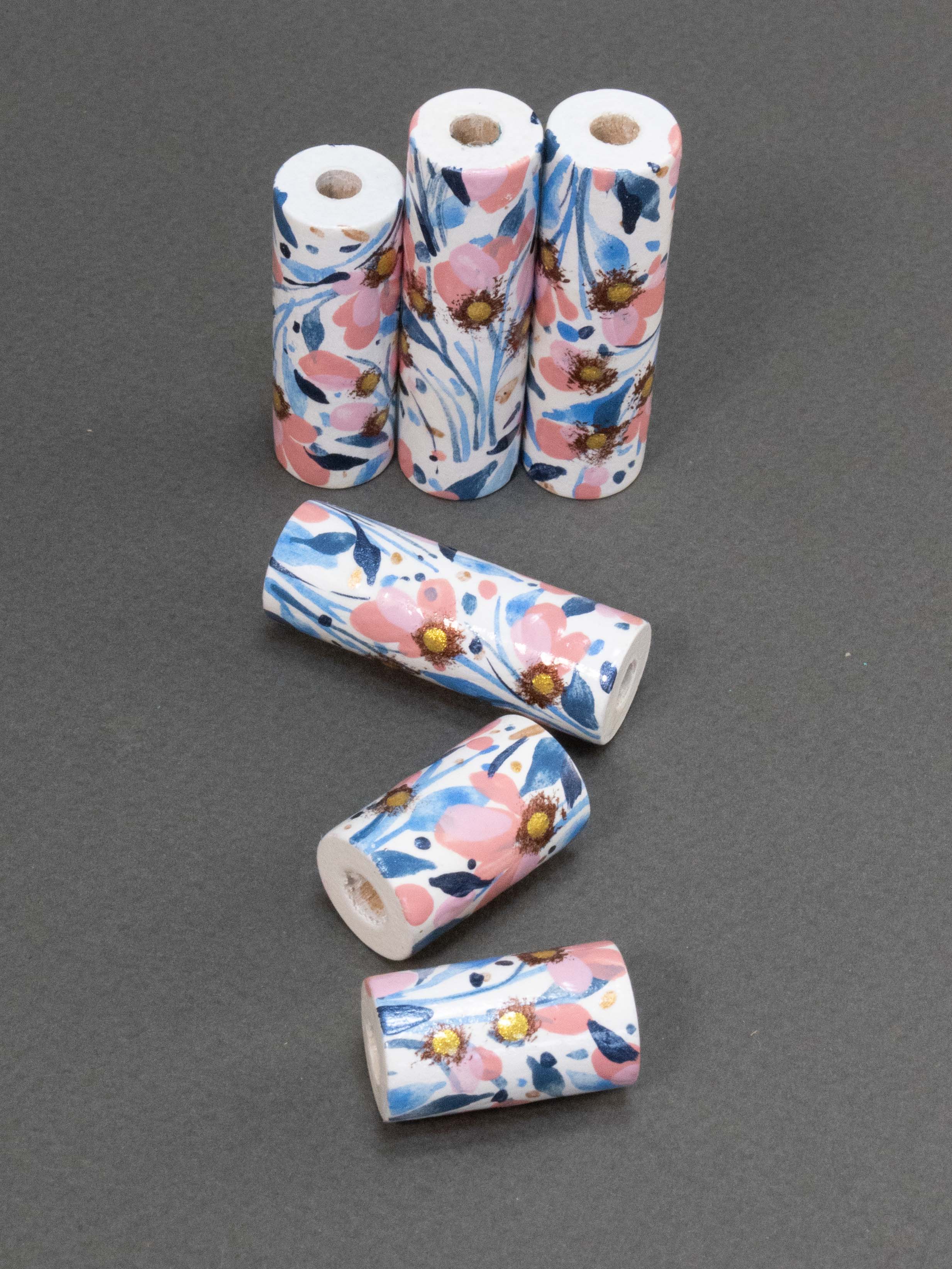 Maia Wooden Bead in Cylinder Shape