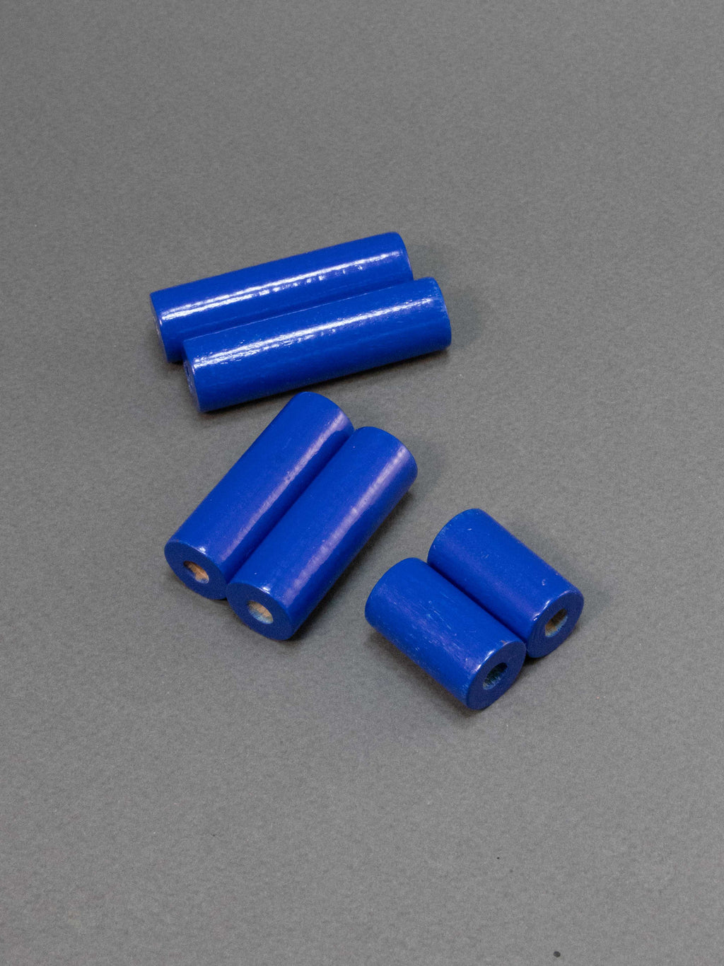 Midnight Blue Cylinder Wooden Bead