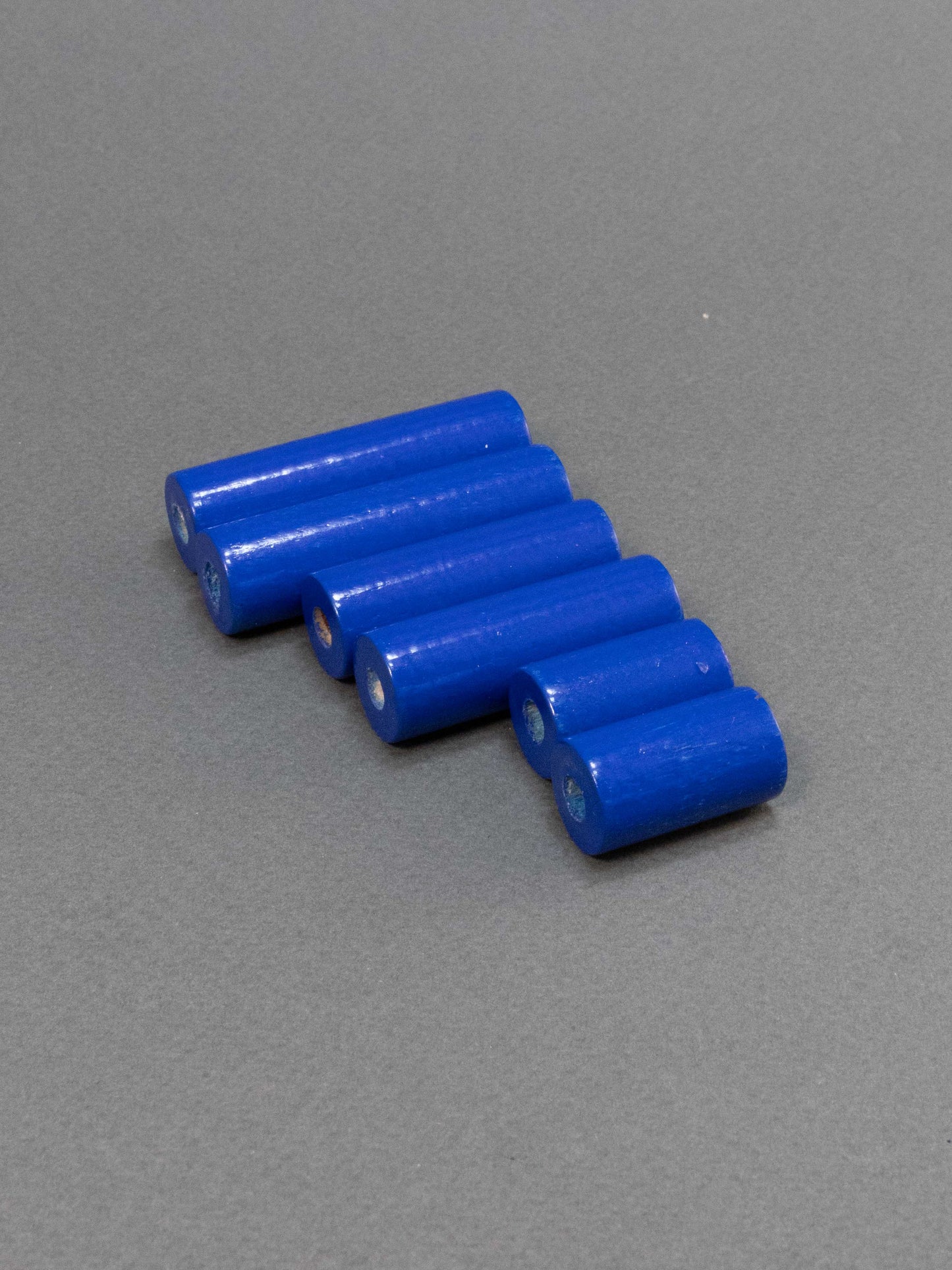 Midnight Blue Cylinder Wooden Bead