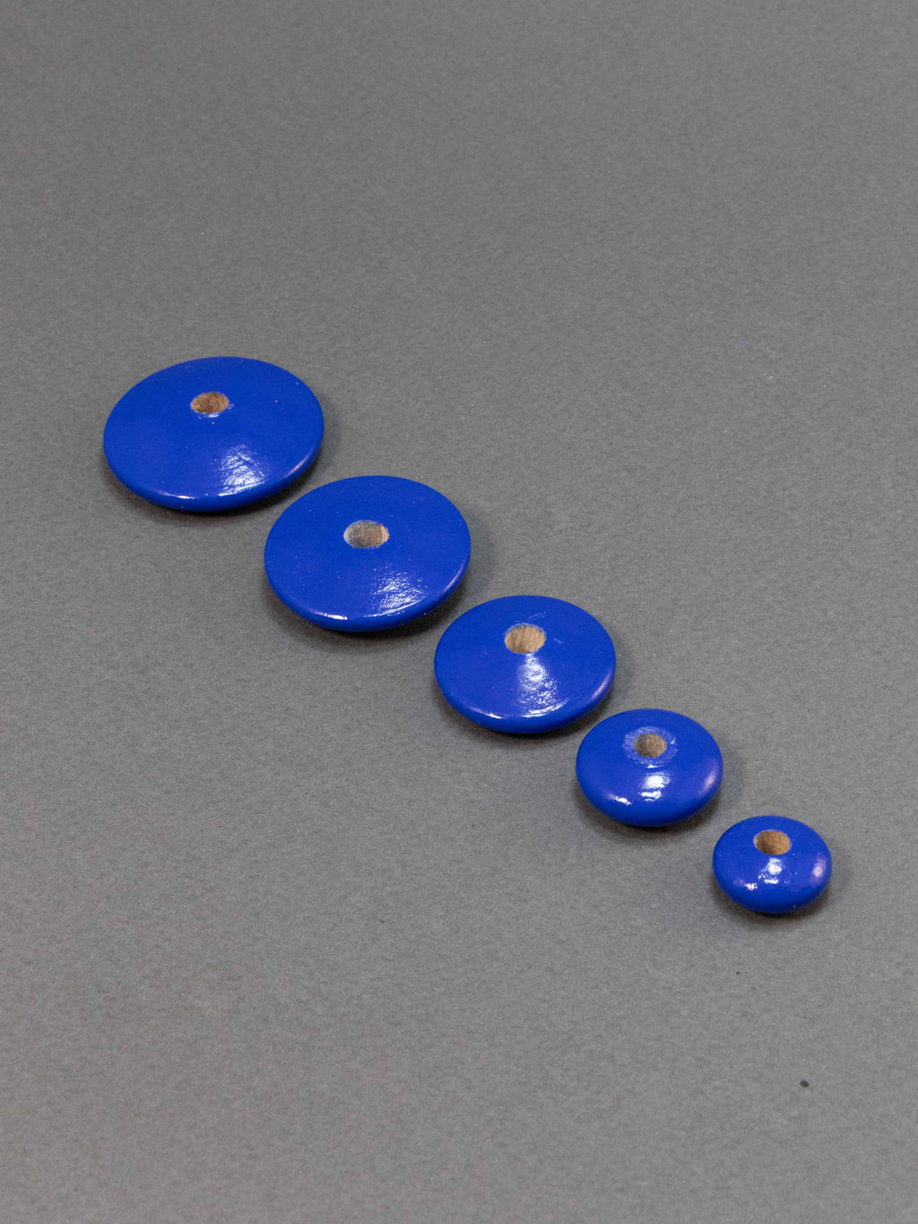 Midnight Blue Flat Wooden Bead