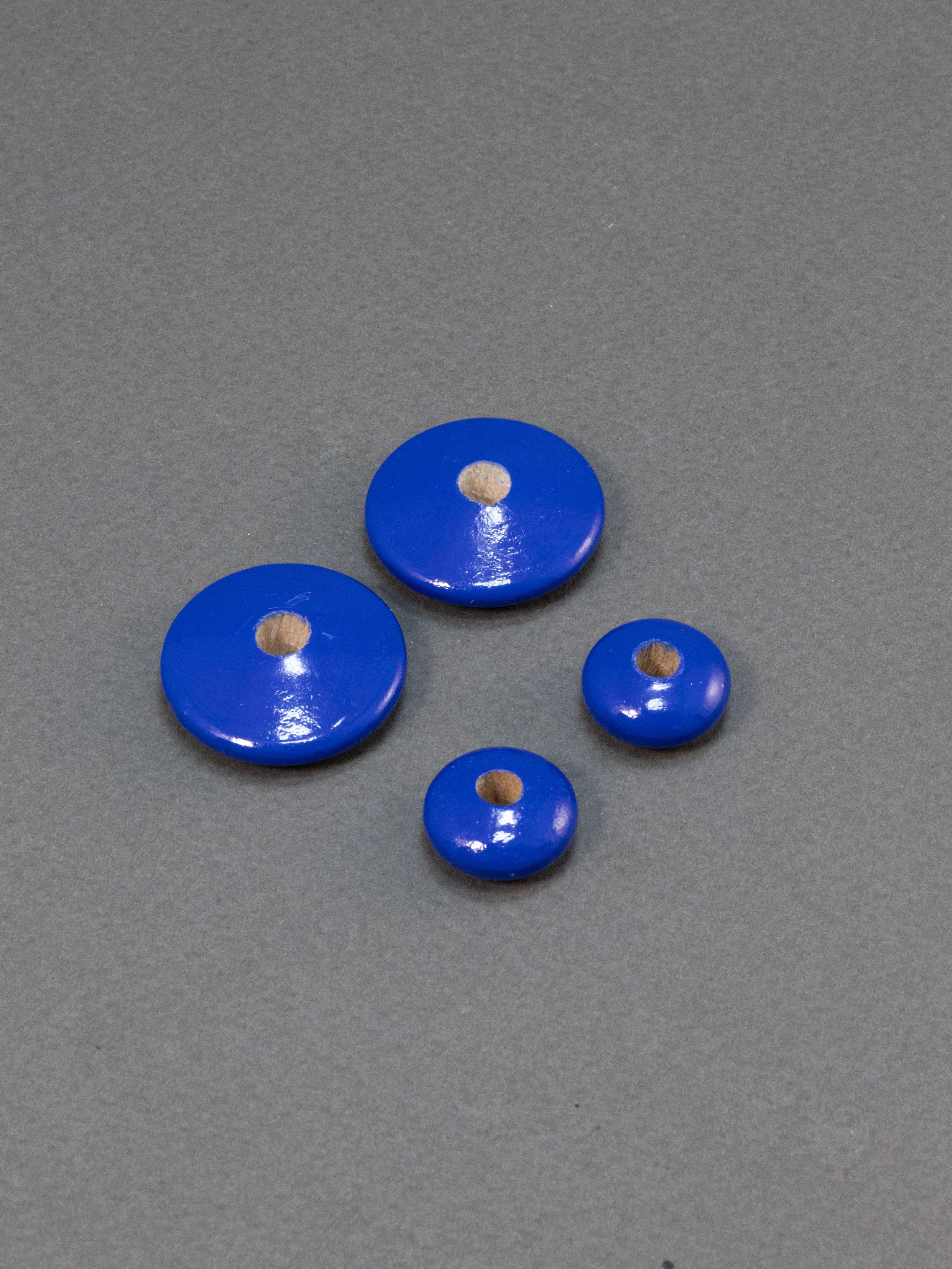 Midnight Blue Flat Wooden Bead